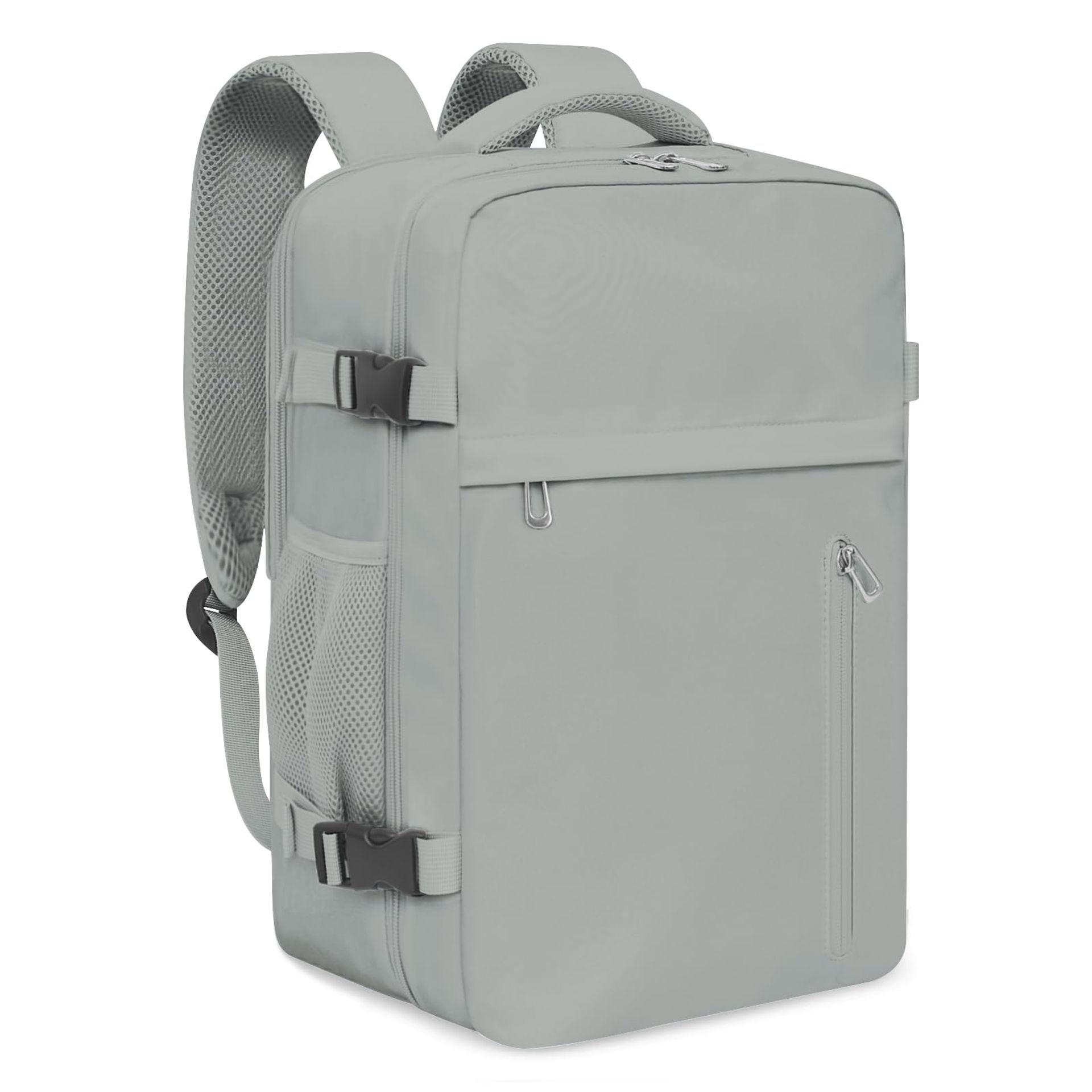 Carry-On Travel Backpack 40x20x25 Ryanair Cabin Bag with USB Port & Organiser Pockets - Grey 40x20x25