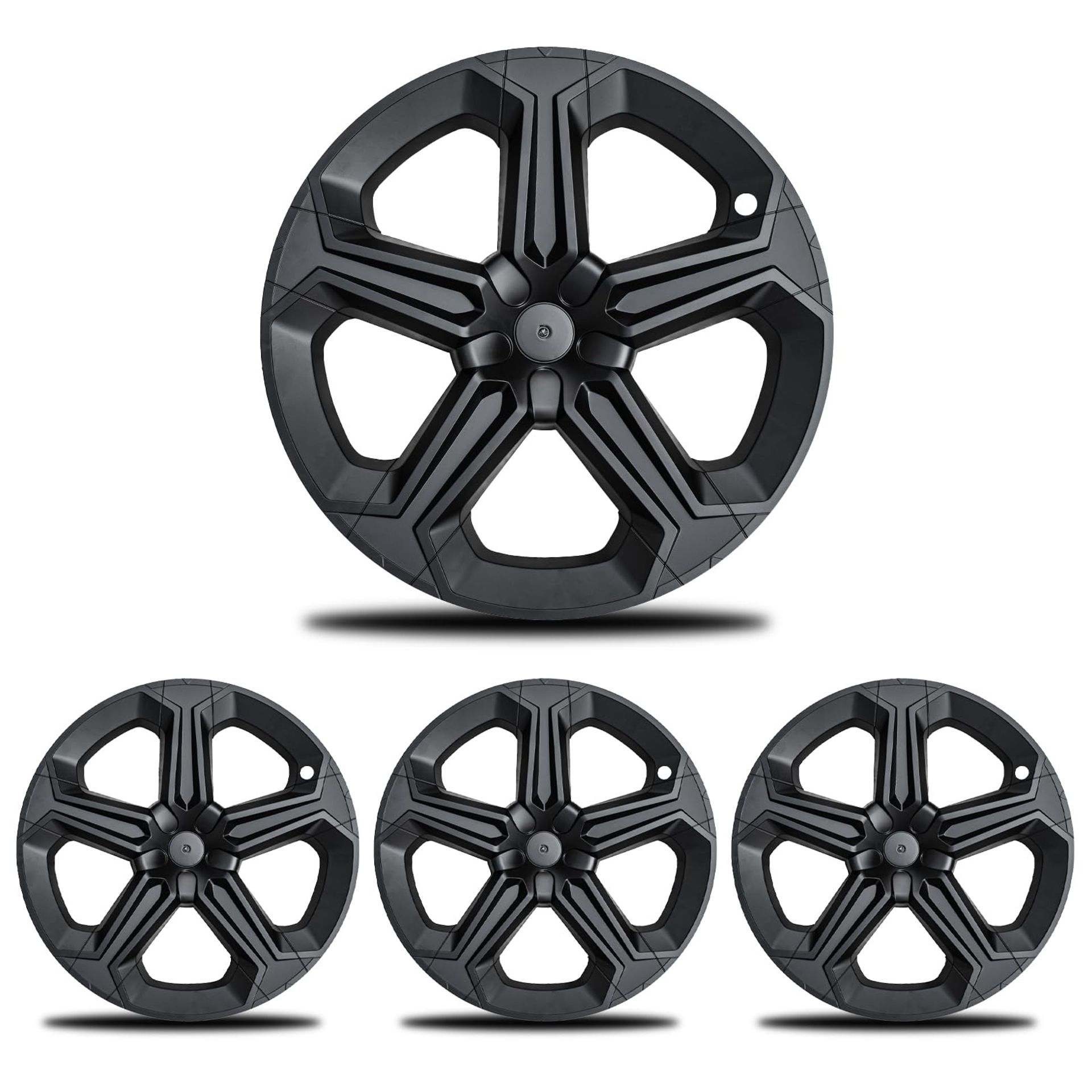 Wheel Cover Replacement Set for Tesla Model Y Juniper 2025 Rim Protectors ABS Hub Cap Covers Durable Design - Matte Black Style 1