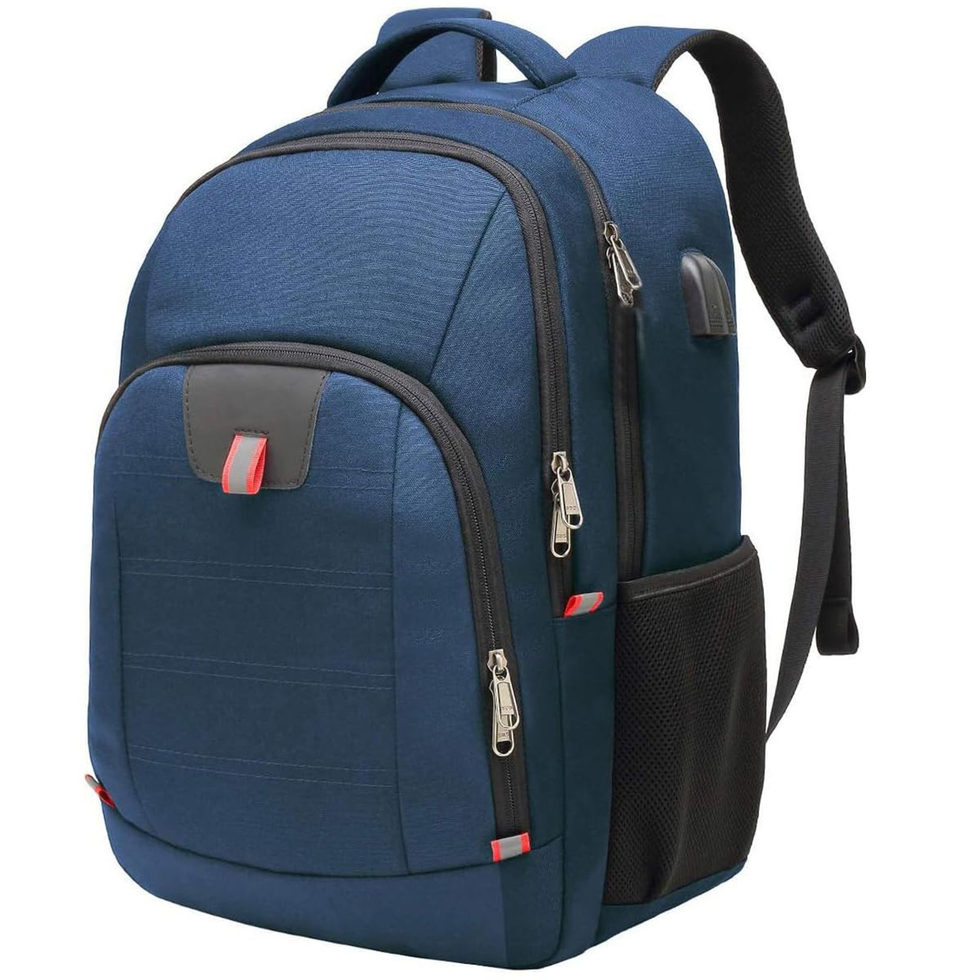Large Travel Laptop Backpack Anti-Theft Water Resistant USB Charging Port Fits 17 Inch Laptop - Blue 17"