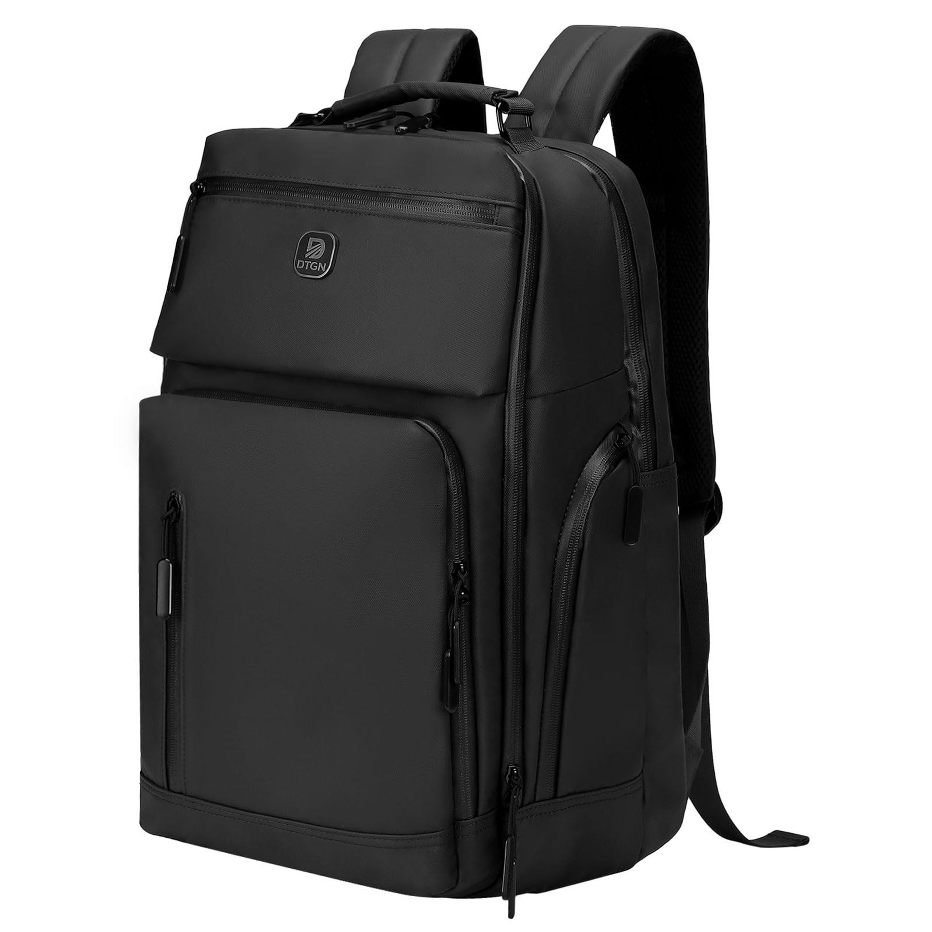 Large Capacity Water-Resistant Laptop Backpack 17 Inch Airplane Approved Travel Bag - Black 30L - Student Essentials