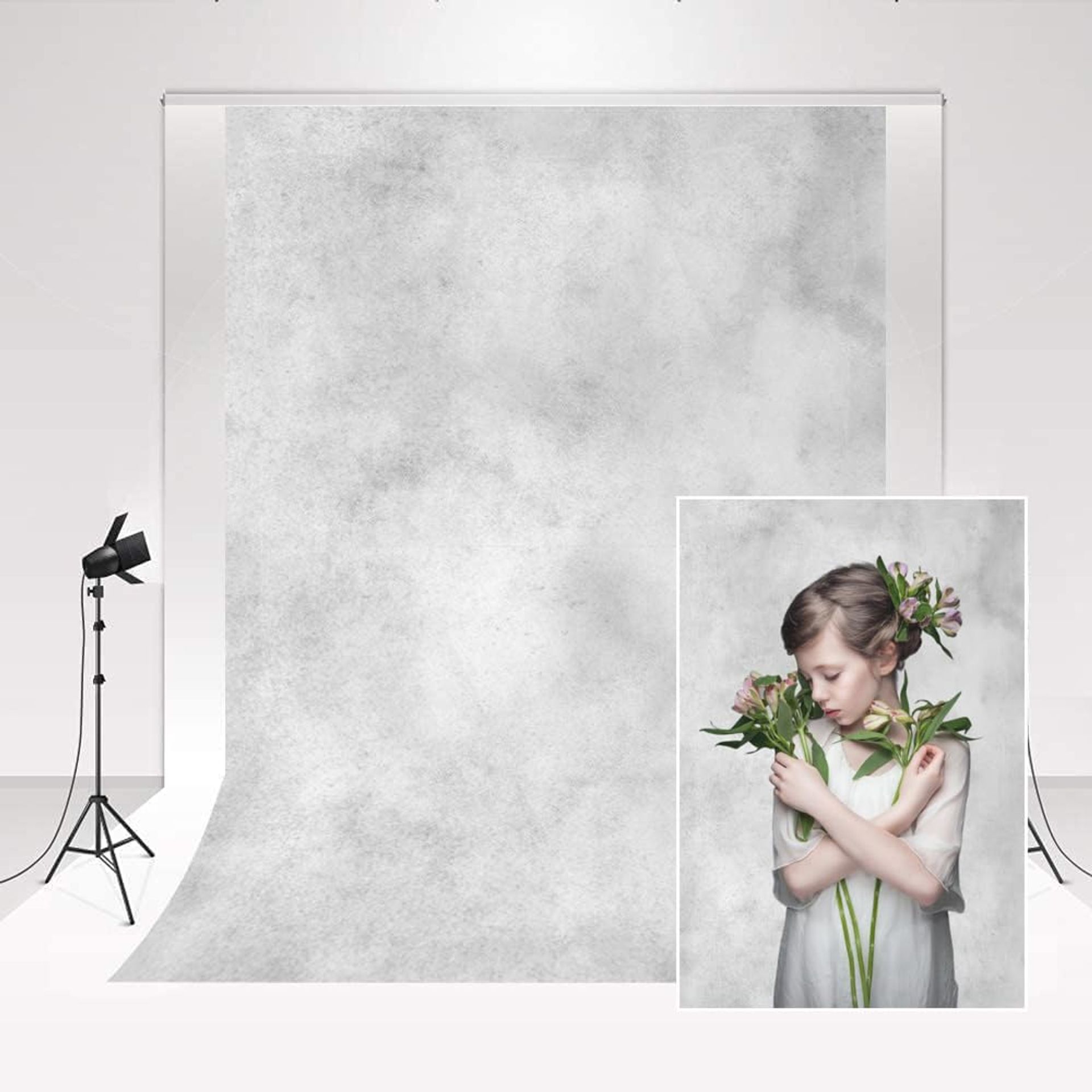 Photography Backdrop Retro Abstract Smoked Grey Portrait Studio Background for Newborn and Professional Shoots - J10978 3x3m