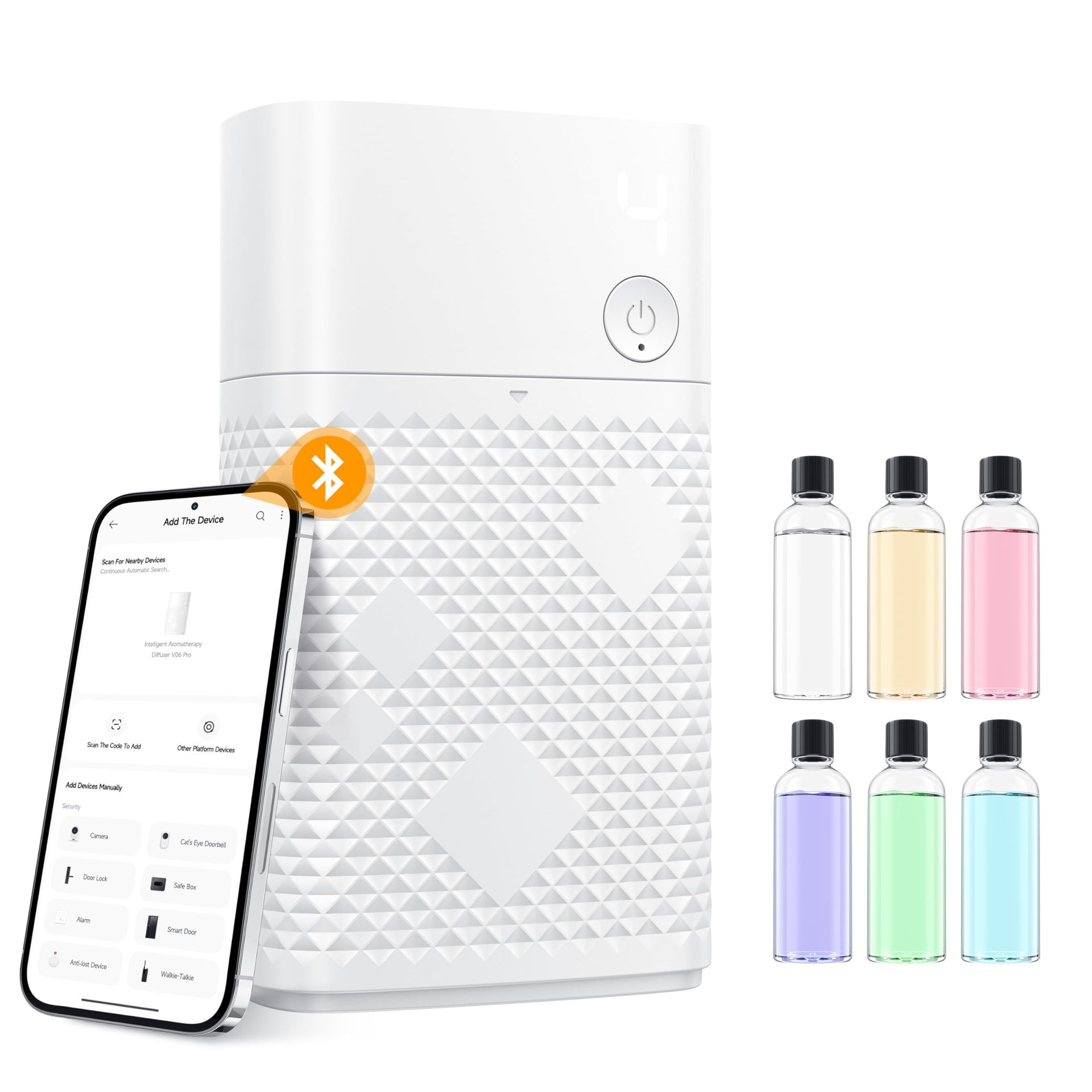 Essential Oil Diffuser Smart App-Controlled Waterless Ultra-Quiet Aroma Machine for Home & Office - White Compact - Valentines