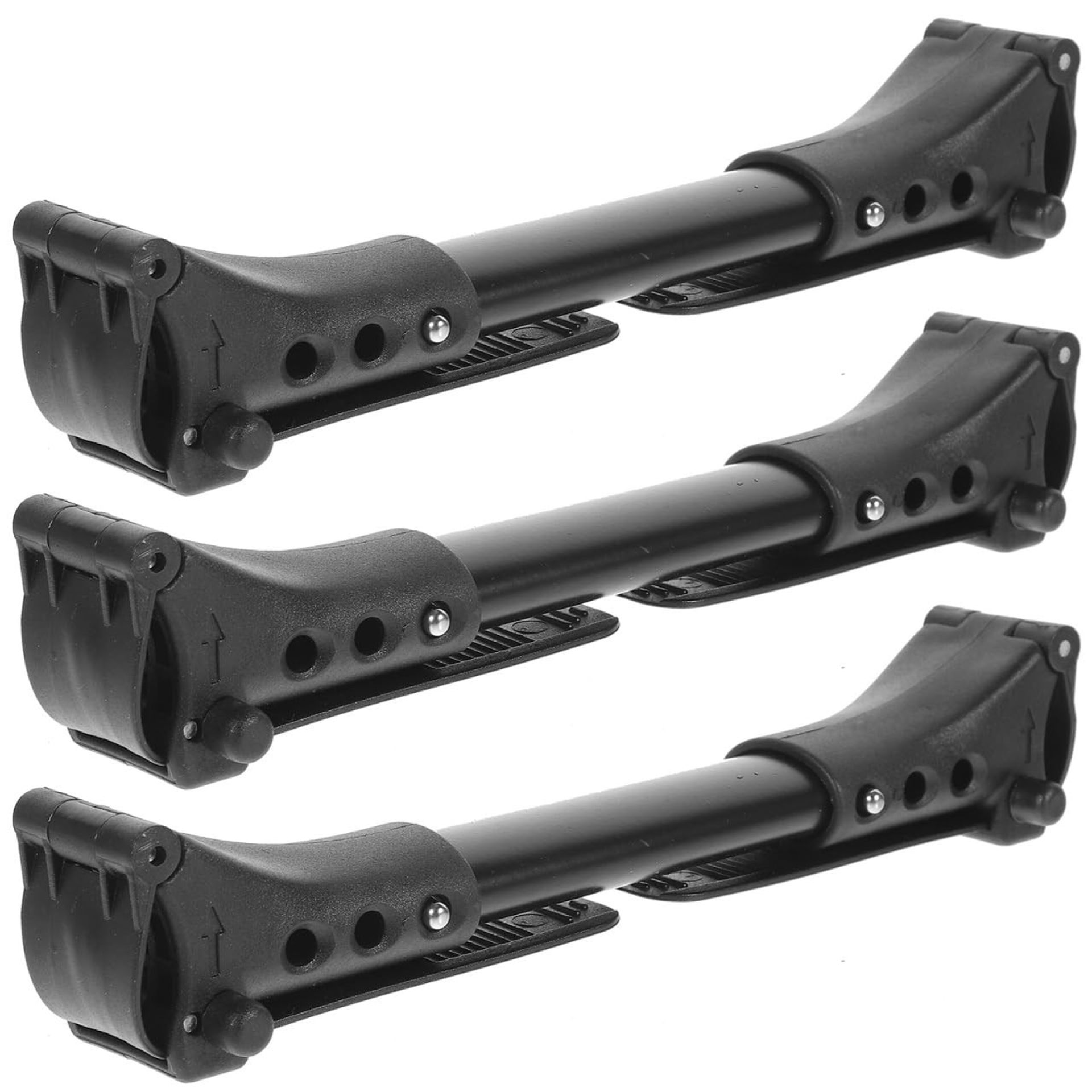 Stroller Connector Set 3pcs Twin Buggy Coupler Adjustable Aluminium Rods Secure Fit for Double Prams - Black 20x4.5x4cm