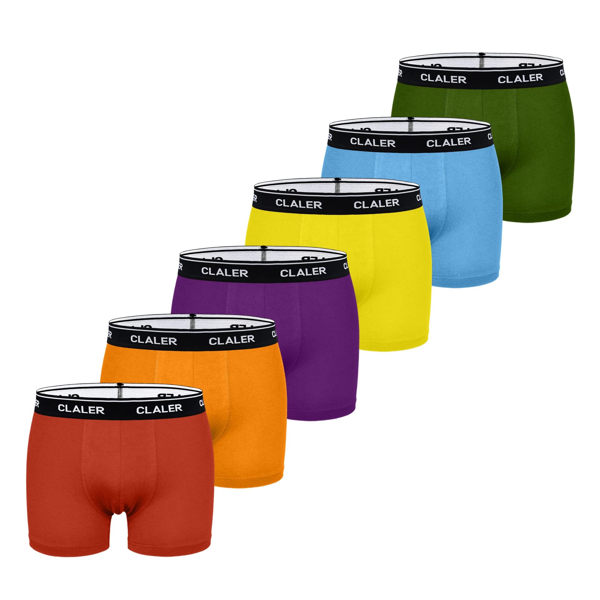 Men's Boxer Shorts 6 Pack Soft Cotton Stretch Breathable Underwear Classic Fit - Multicolour 02 L