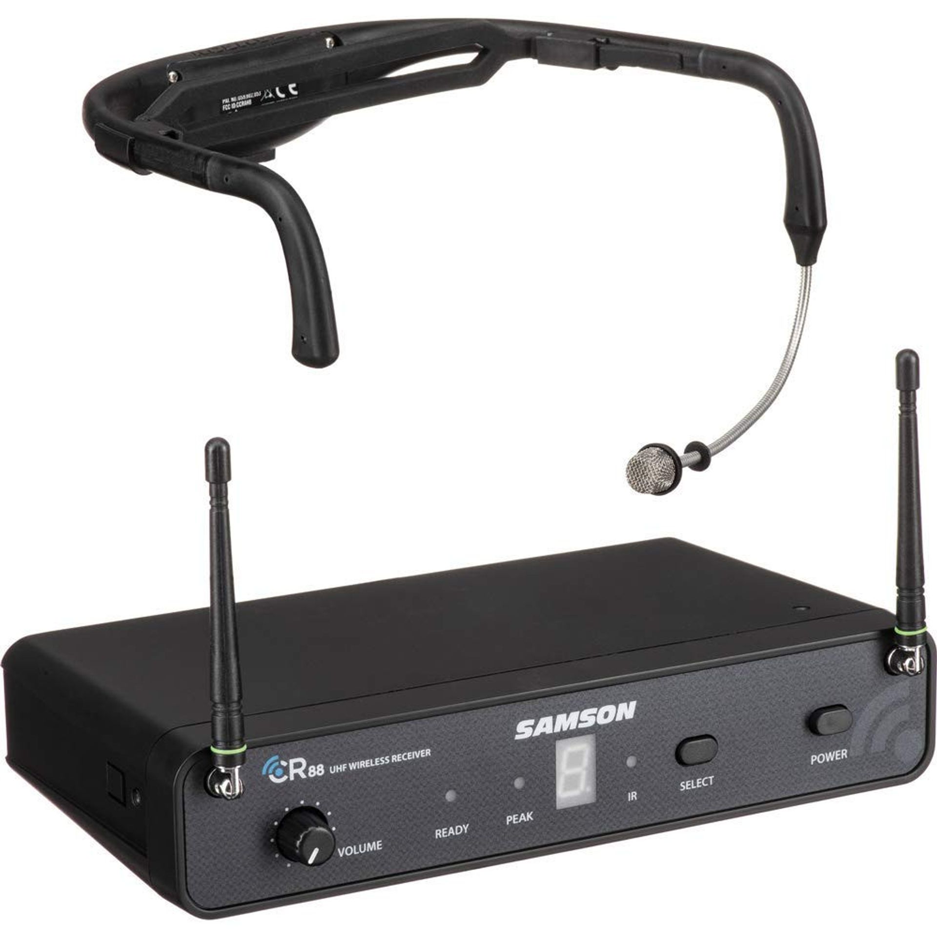 Wireless Headset Microphone System UHF Receiver for Performers & Presenters - Black K-Band