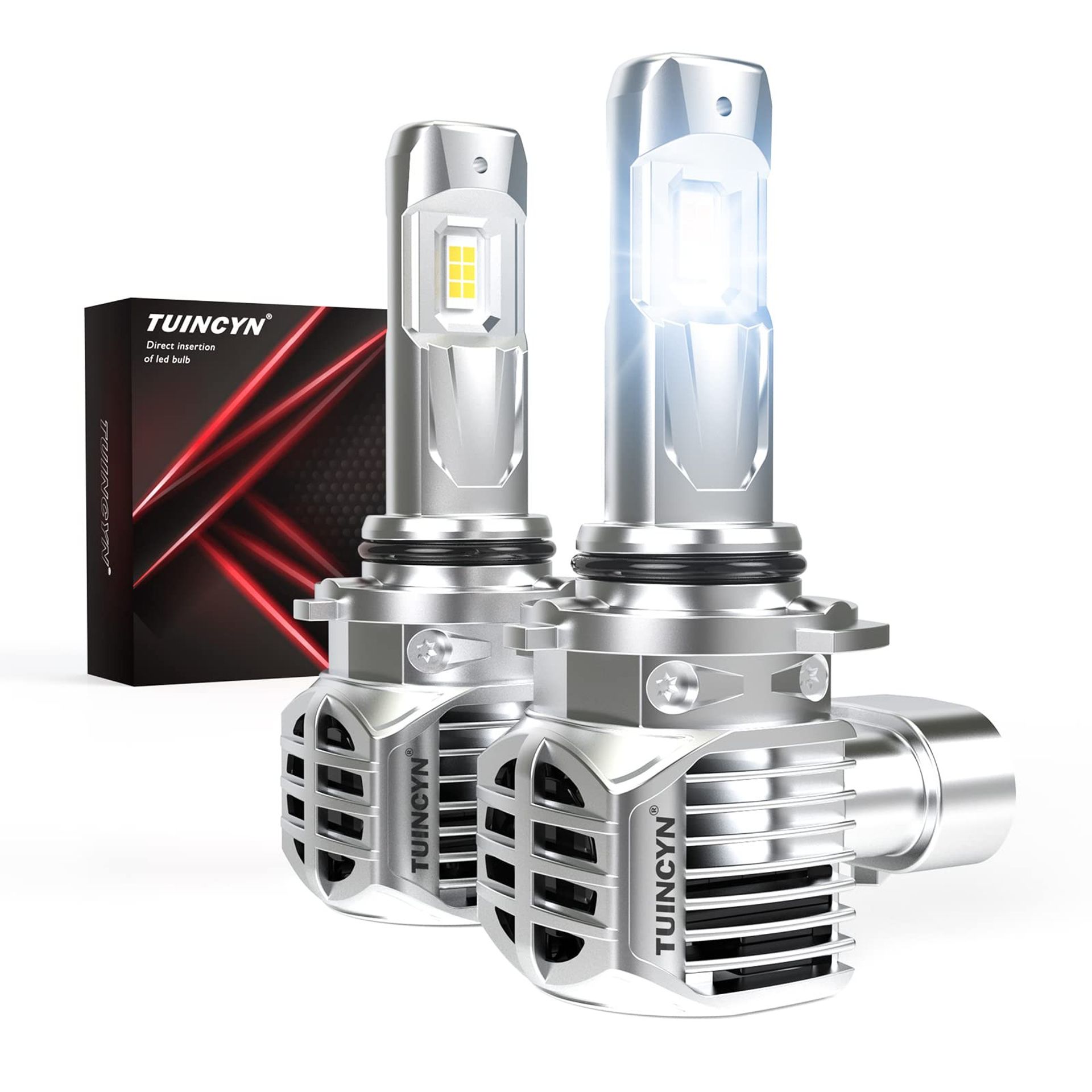 LED Headlight Bulbs 9006 HB4 120W 24000LM 6000K White Wireless Mini Plug & Play Conversion Kit IP65 Waterproof - Copper White 9006