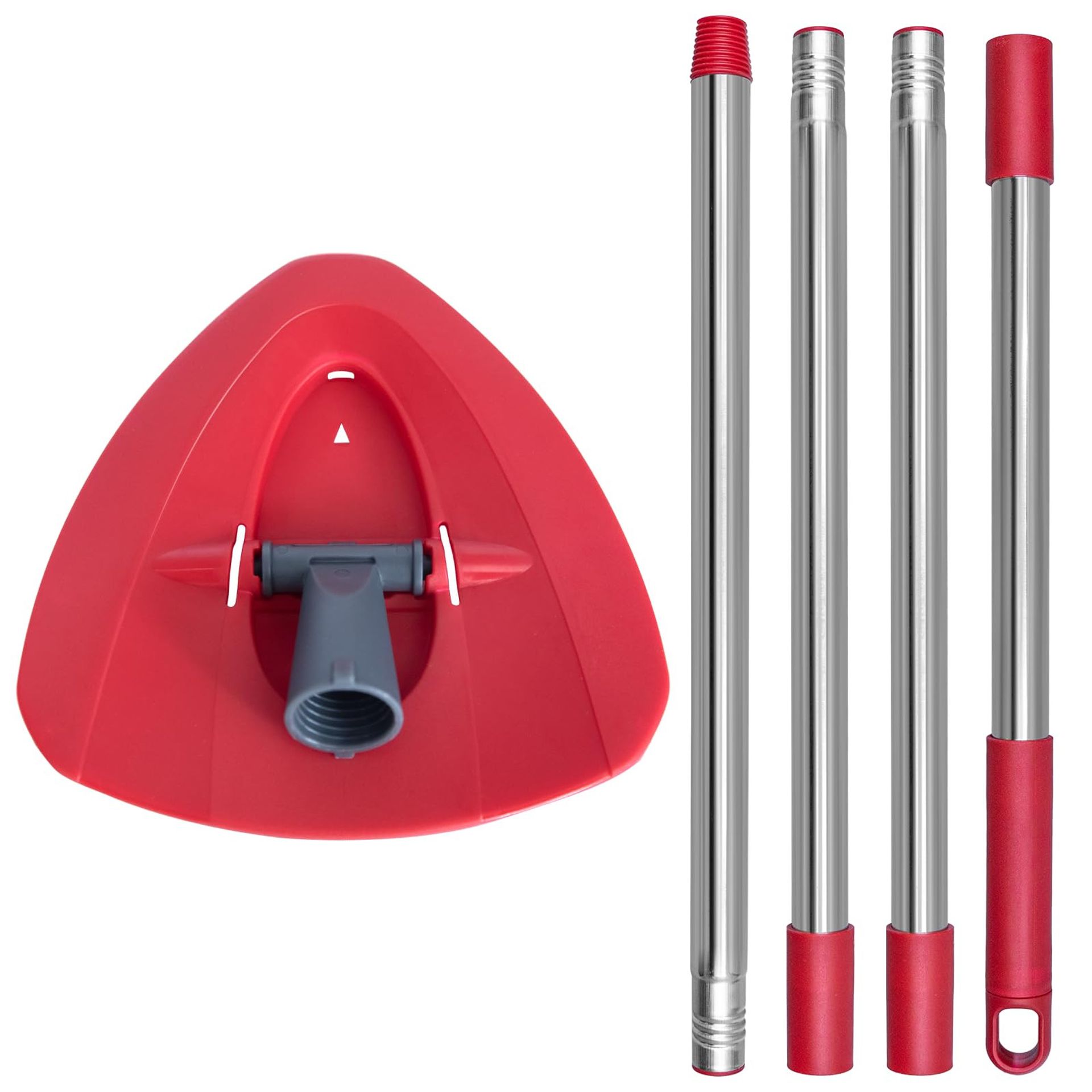 Smart Spin Mop Magic Cleaning System with Scrubber Head & Replacement Pads - 4 Mop Heads + 1 Brush + 1 Base + 1 Pole L