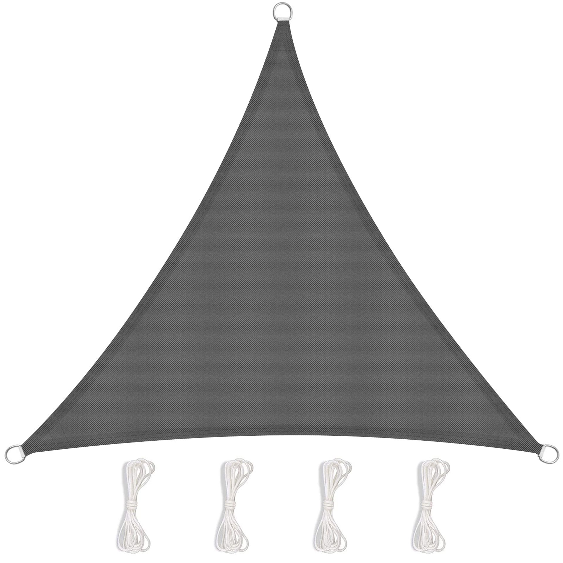 Triangle Sun Shade Sail 420D Polyester Waterproof UV Block for Garden, Patio & Backyard - Grey 6x6x6M