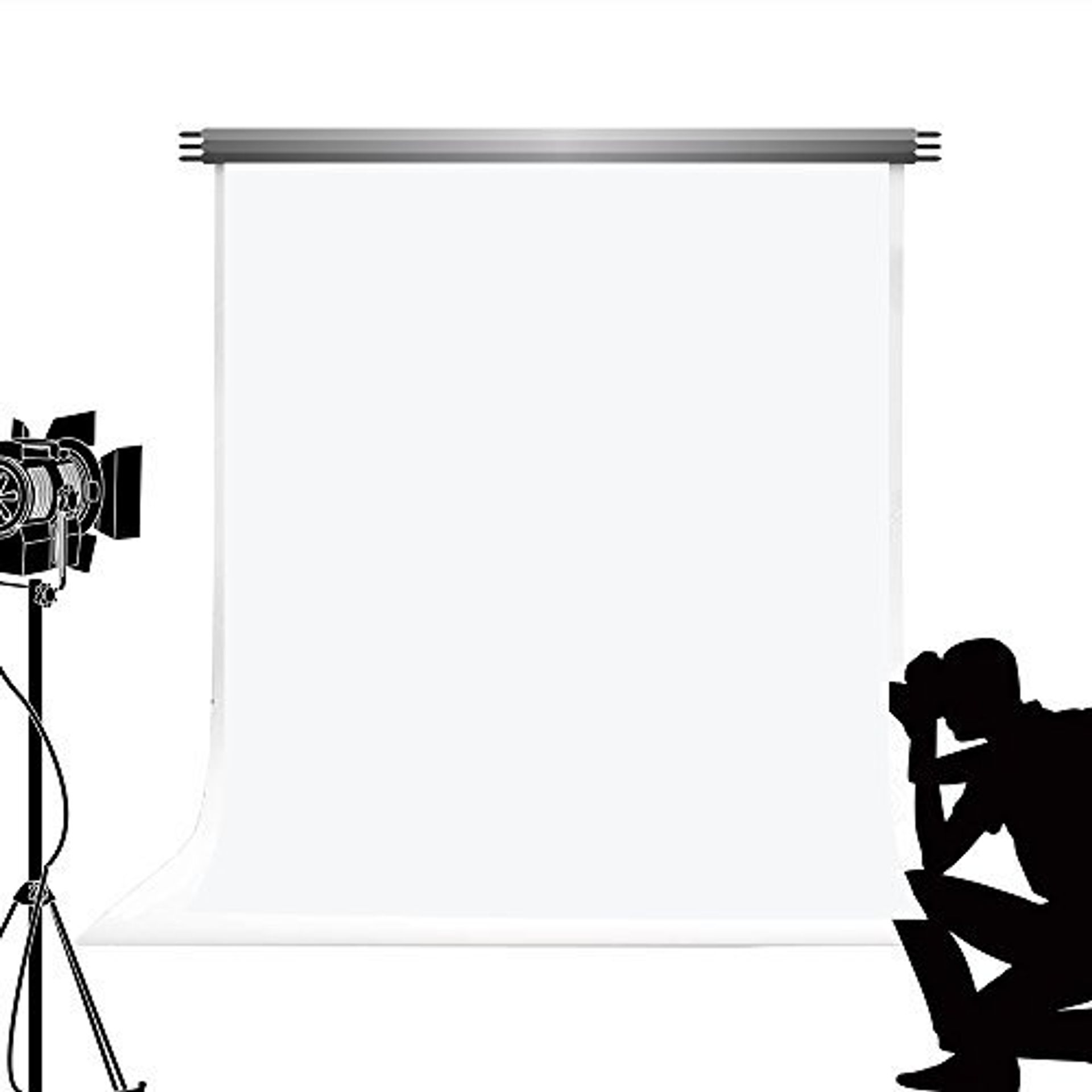 Photography Backdrop Microfibre White Background for Studio Portraits 1.5x2.2m - White 1.5x2.2m