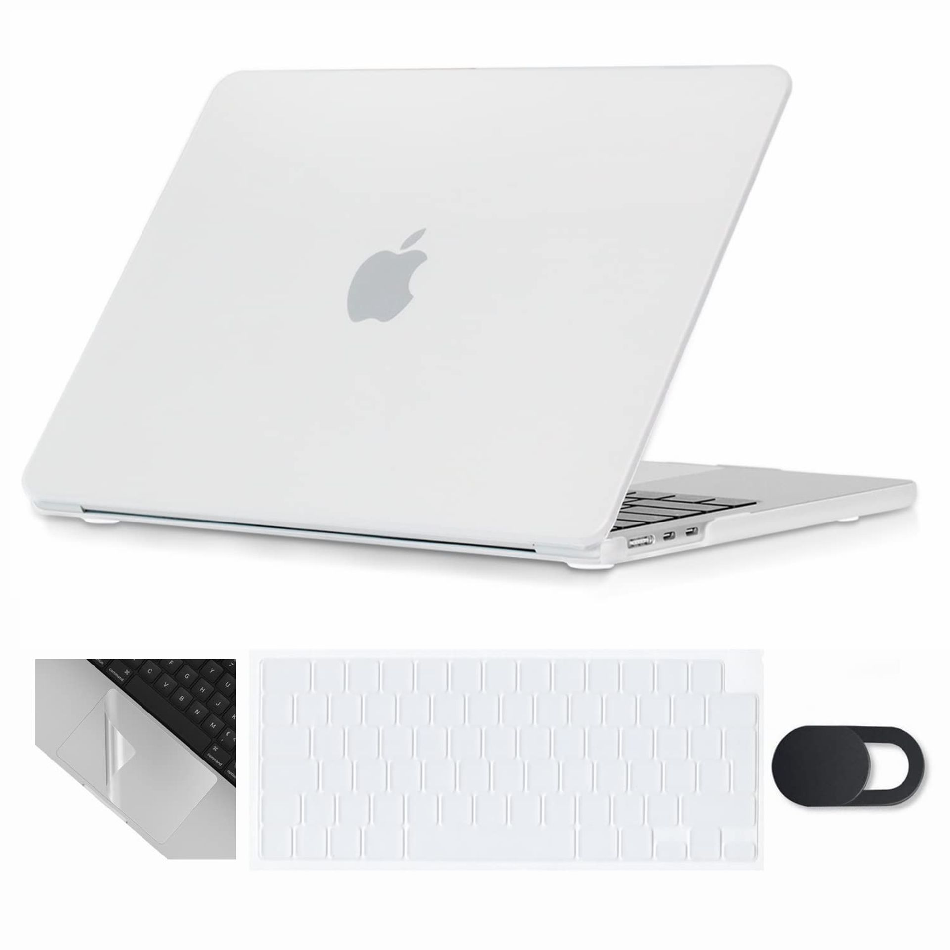 MacBook Air 15-inch Hard Shell Case with Keyboard & Webcam Cover - Frosted Clear 15.3inch