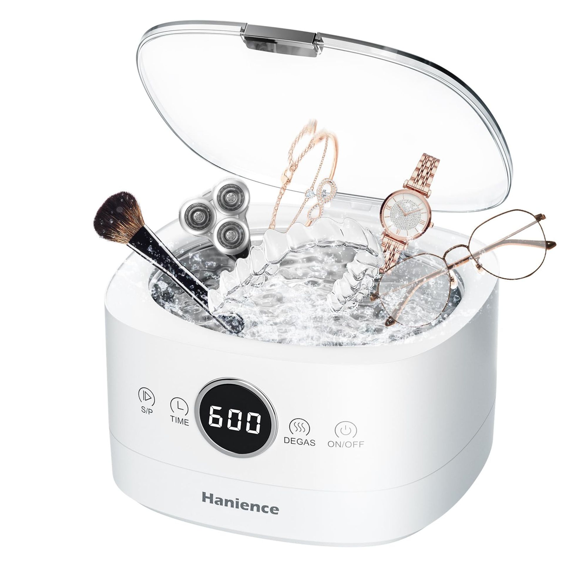 Ultrasonic Cleaner 46000Hz 750ml Jewellery Cleaning Machine with Degas and Digital Timer - Silver SU-746