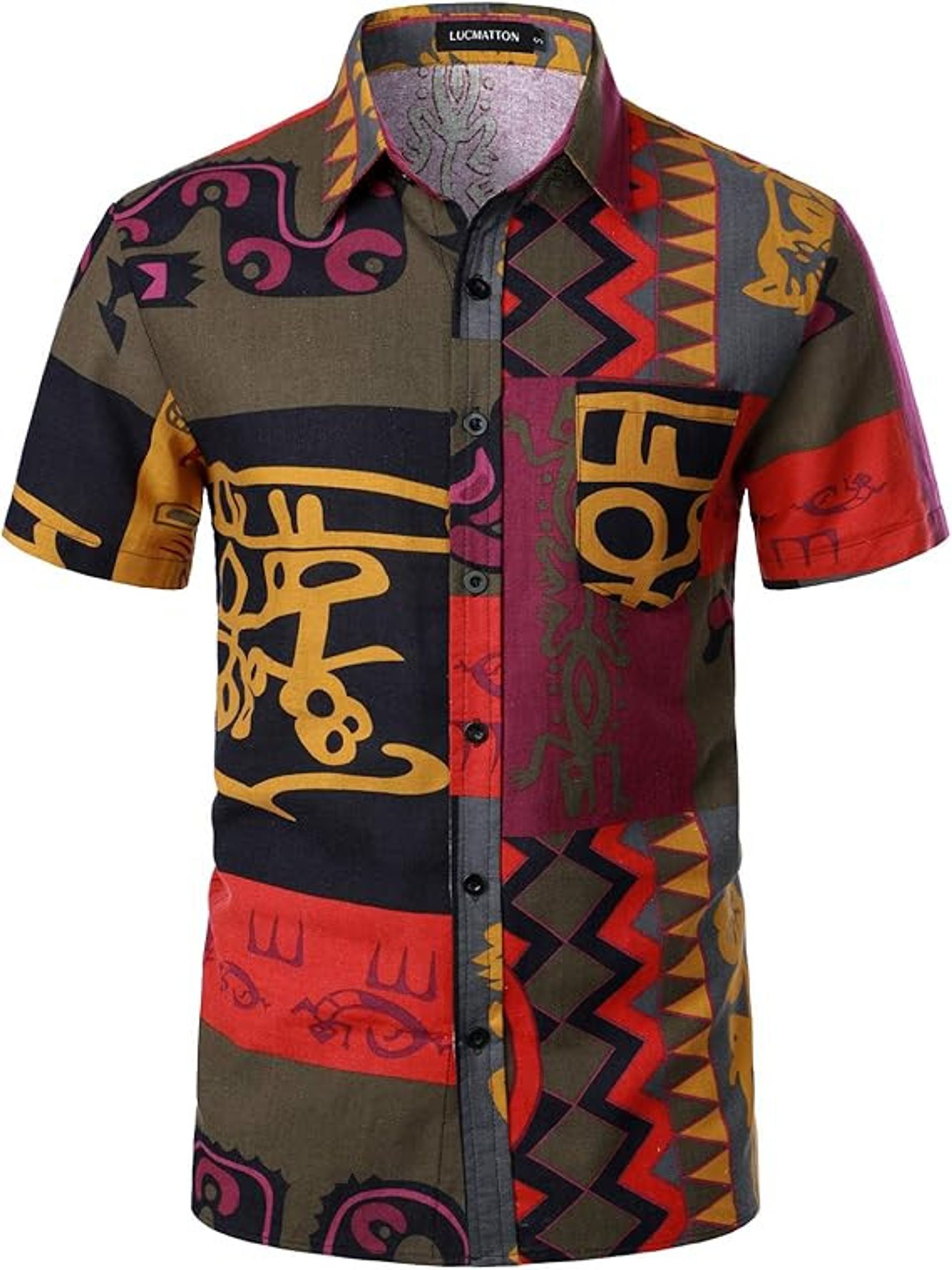 Men's Floral Hawaiian Shirt, Linen Short Sleeve Beach Holiday Top - Small Multicolour