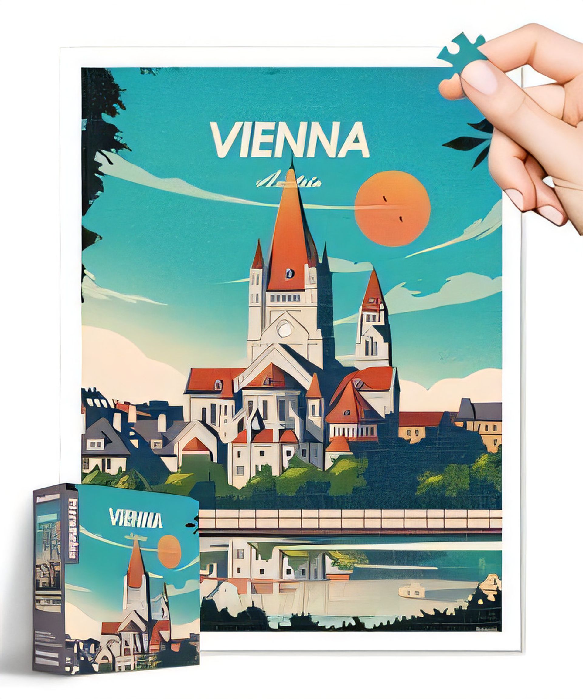 1200-Piece Jigsaw Puzzle for Adults Challenging Small Pieces Relaxation Focus Gift - Studio Inception World Travel Vienna H3503