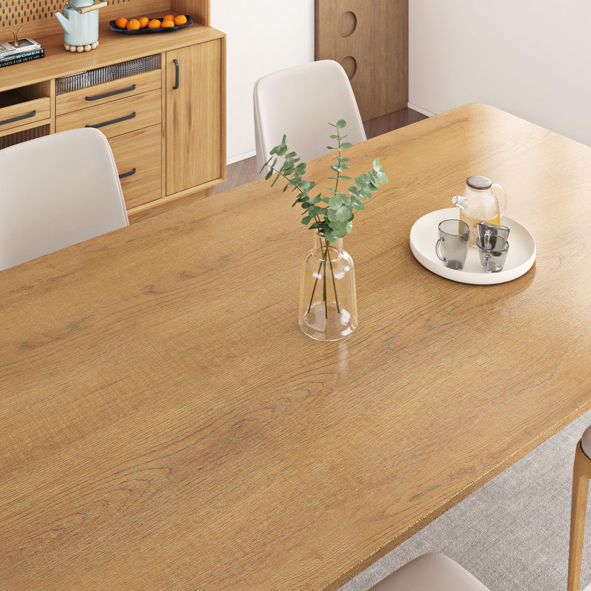 Self Adhesive Worktop Vinyl Covering Oak Wood Effect Waterproof Wallpaper for Kitchen and Furniture - Brown 40x700cm