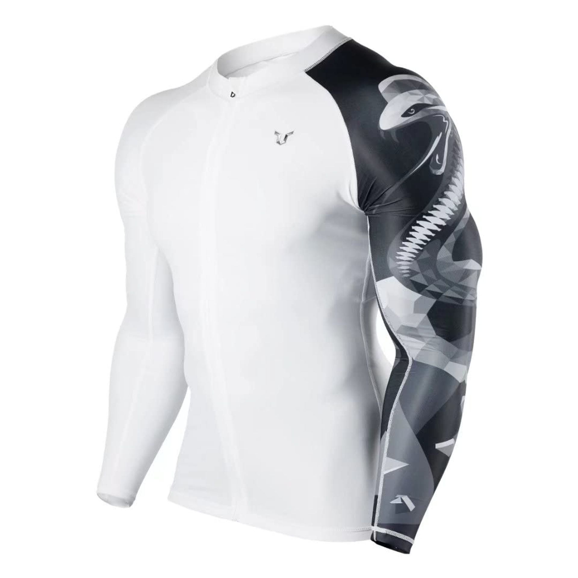 Men's Long Sleeve Zip Rash Vest Quick Dry Sun Protection Surfing Top - Cobra S