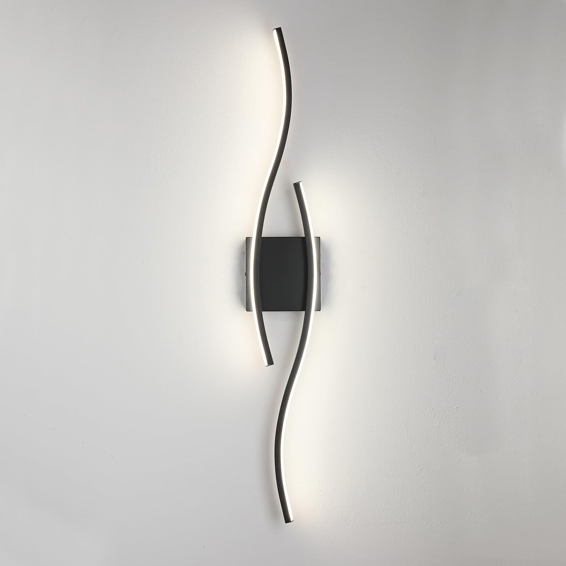 LED Wall Light Indoor Bathroom Sconce Modern 4000K Vintage Design - Black Medium