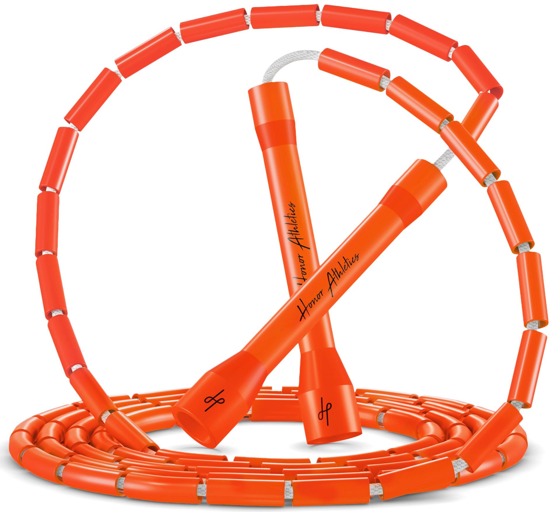 Beaded Jump Rope Adjustable Speed Training Skipping Rope with Unbreakable Handles & Shatterproof Beads - Orange Rocket