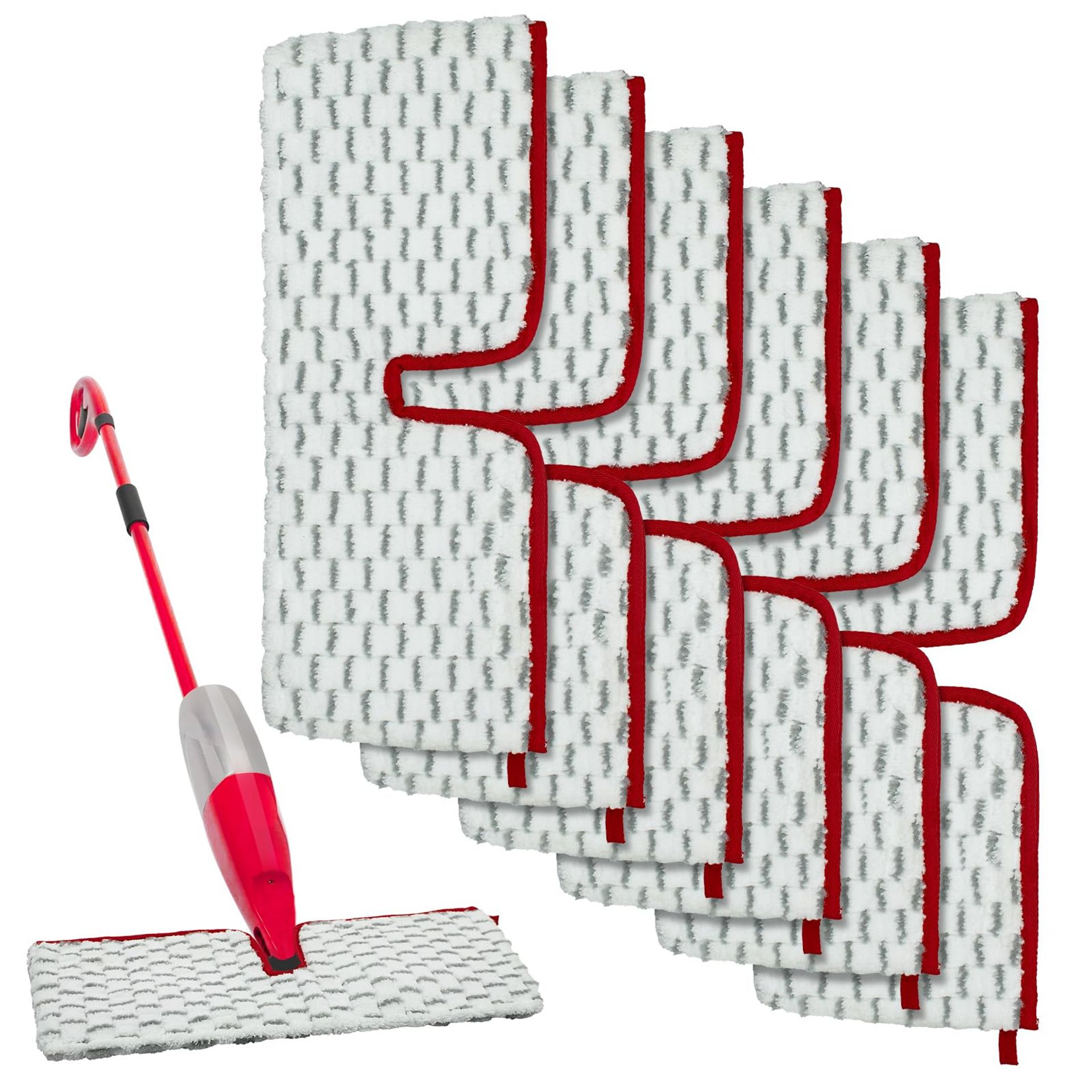 Spray Mop Pad Replacement Compatible with Vileda ProMist MAX Double-Sided Reusable Microfibre Cleaning Pads - 6 Pcs One Size