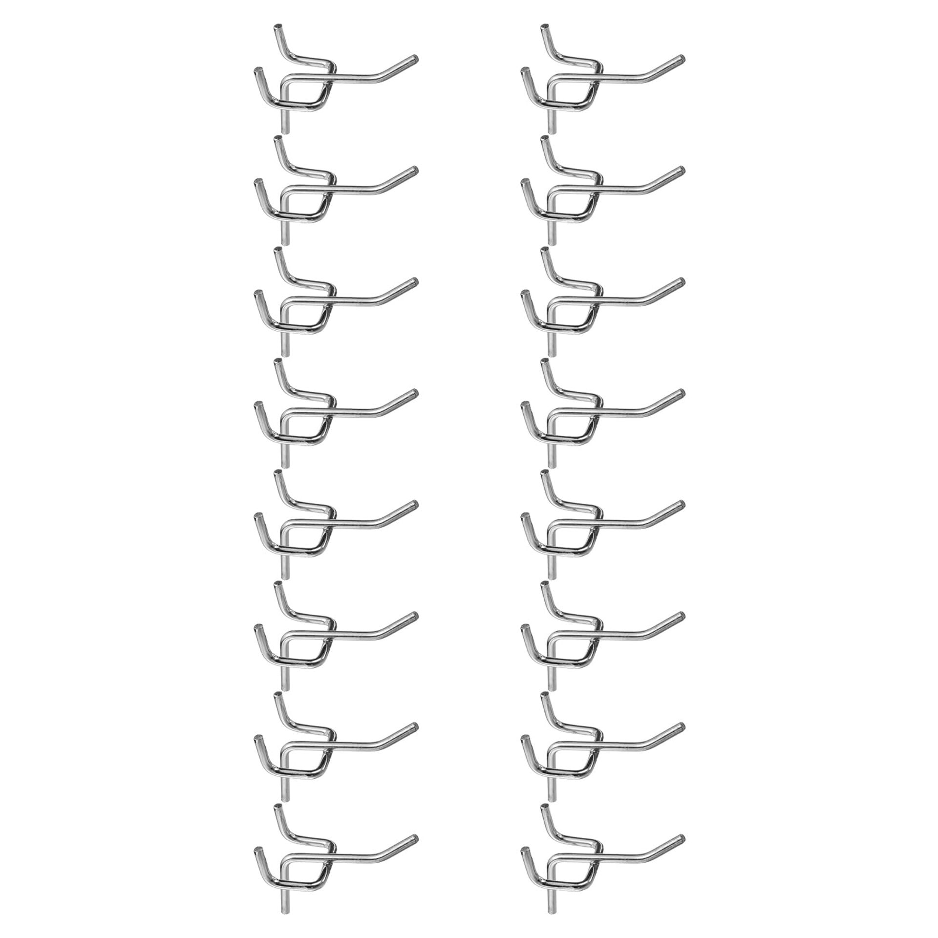 Pegboard Shelving Hooks Set 100pcs Stainless Steel L-Style Wall Mount Tool Organisers for Garage Kitchen Store - Silver 10"