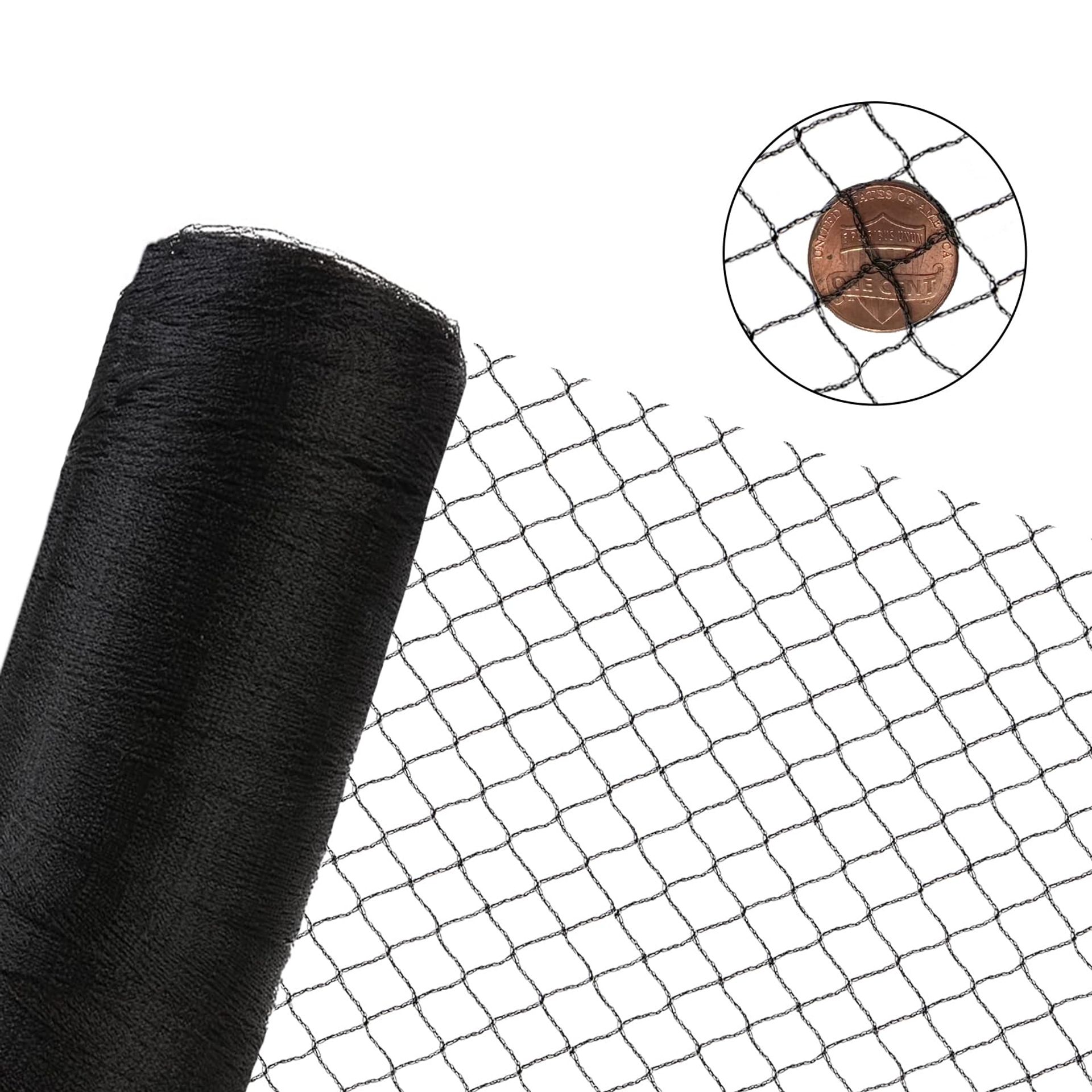 Heavy-Duty Bird Netting UV-Resistant Garden Mesh for Plant and Pond Protection - Black 4.5x12M