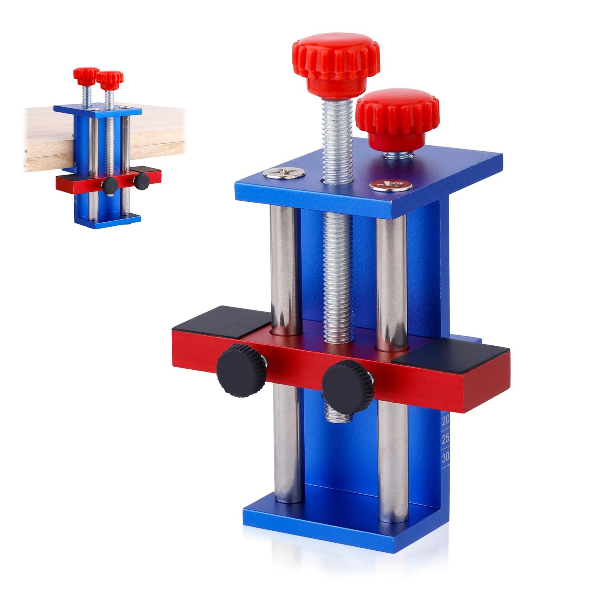 Cabinet Door Installation Positioner Adjustable Mounting Jig Aluminium Alloy Locator Tool for Easy Hardware Alignment - Red Medium