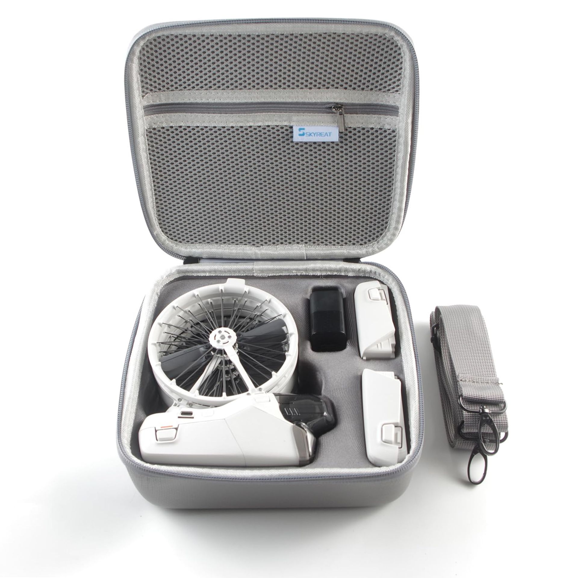 Flip Carrying Case Compact PU Protective Storage Bag for DJI Flip Drone and Battery Accessories - Grey 21.5x20x9.5cm