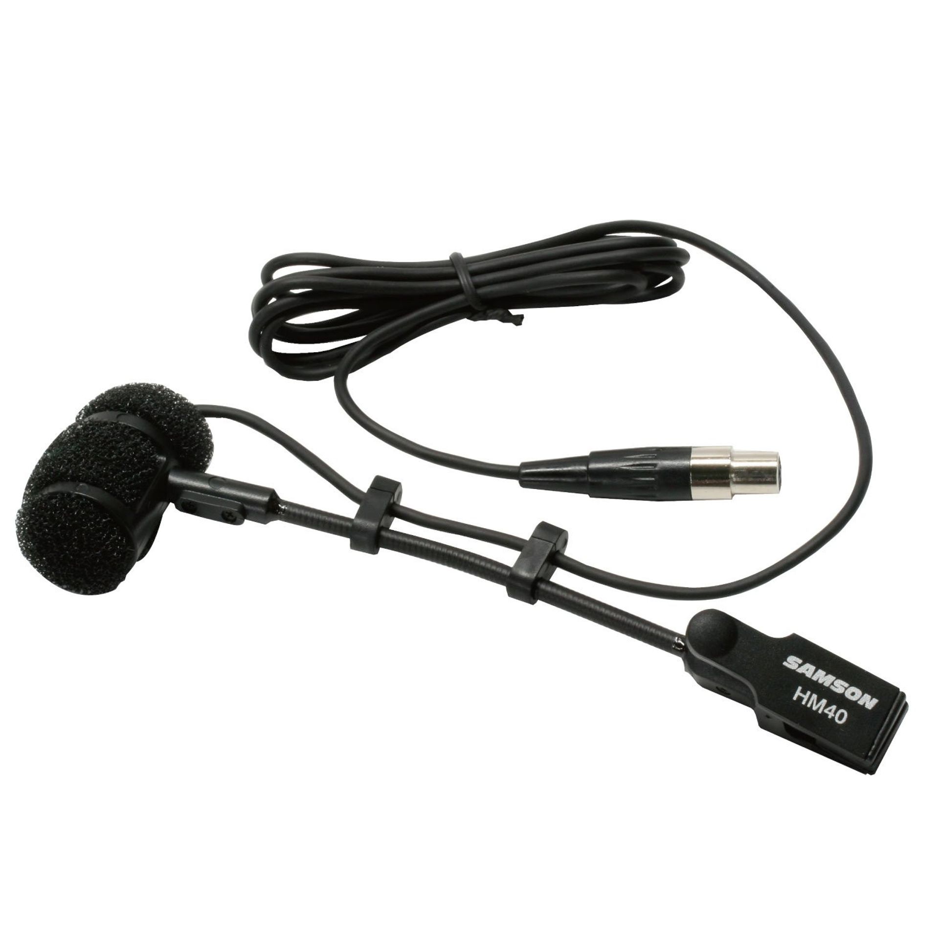 Samson HM40 Condenser Microphone for Brass & Wind Instruments with Flexible Gooseneck Mount - Black P3 Connector