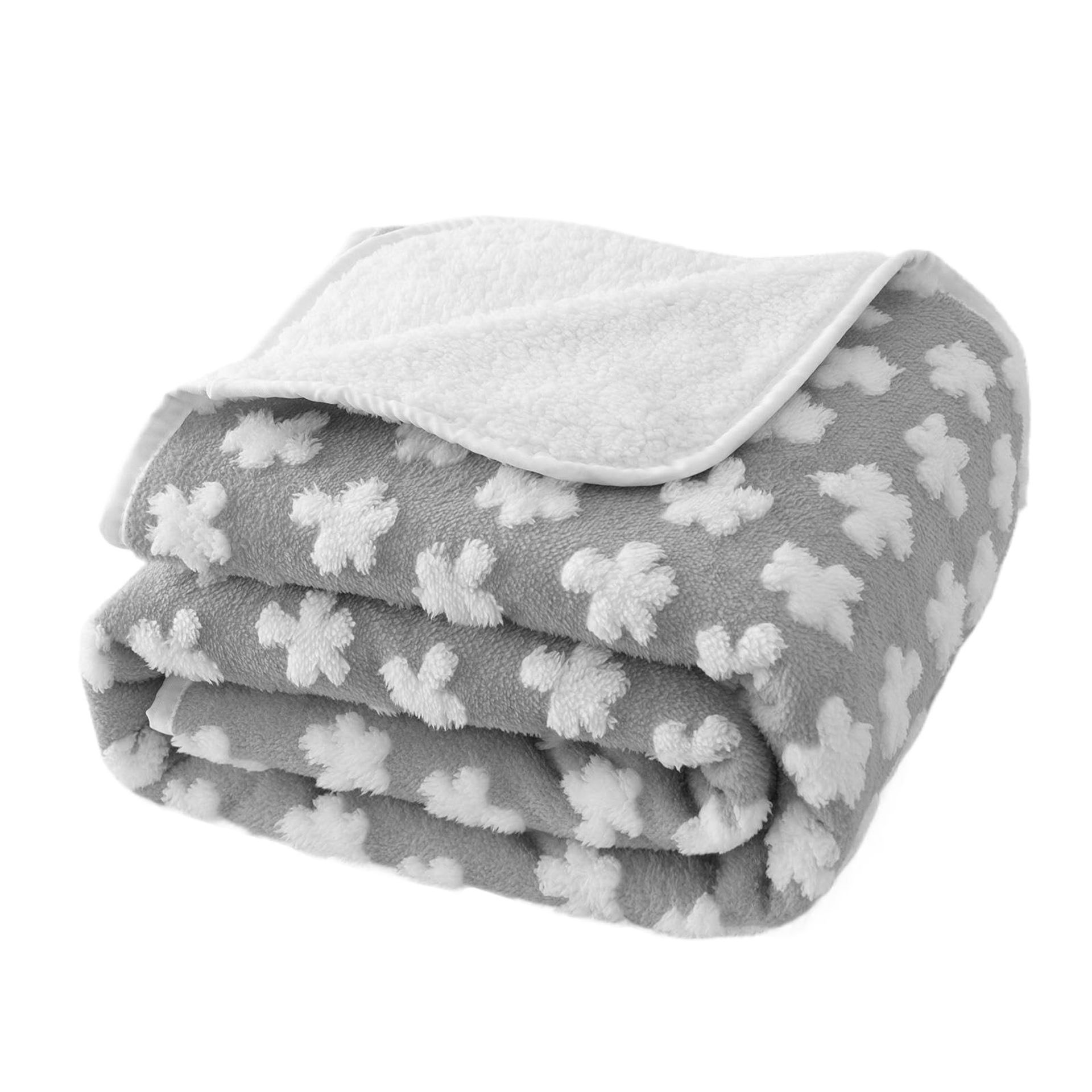 Waterproof Dog Blanket Soft Plush 3D Cloud Texture Washable Protector for Pets, Beds & Sofas - Grey 80x100cm