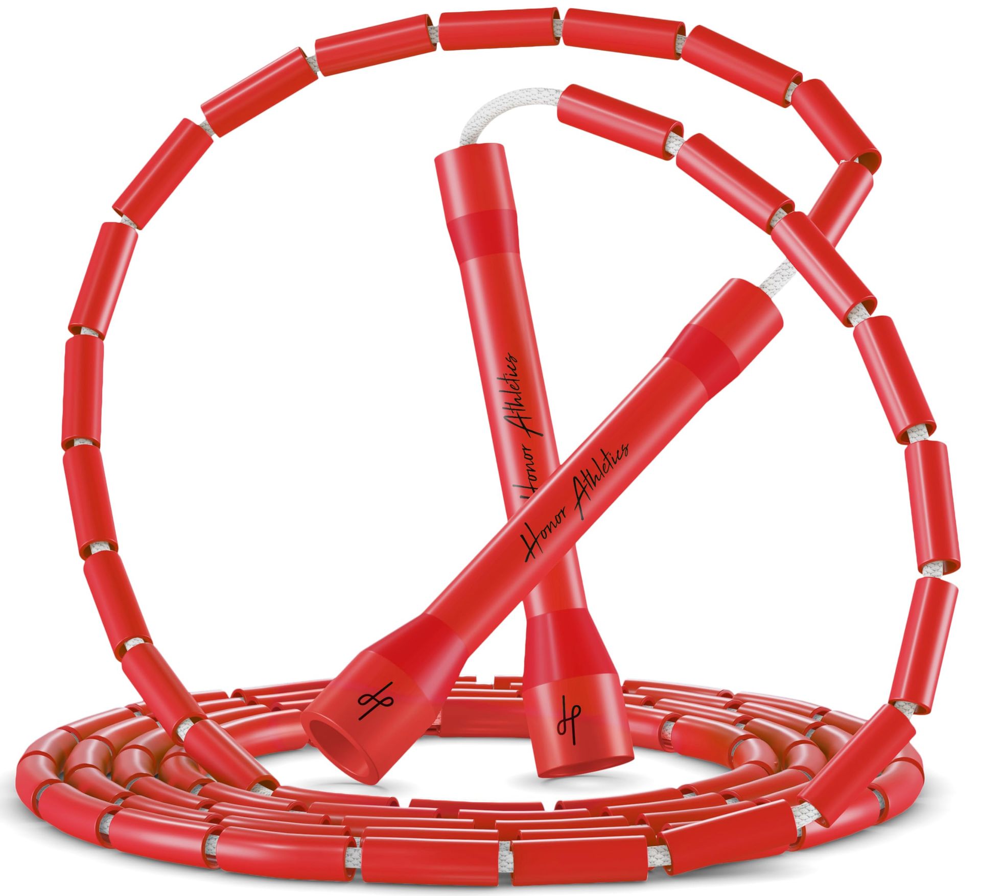 Beaded Jump Rope Adjustable Unbreakable Handles Shatterproof Beads Enhanced Fitness Training - Red Speedster