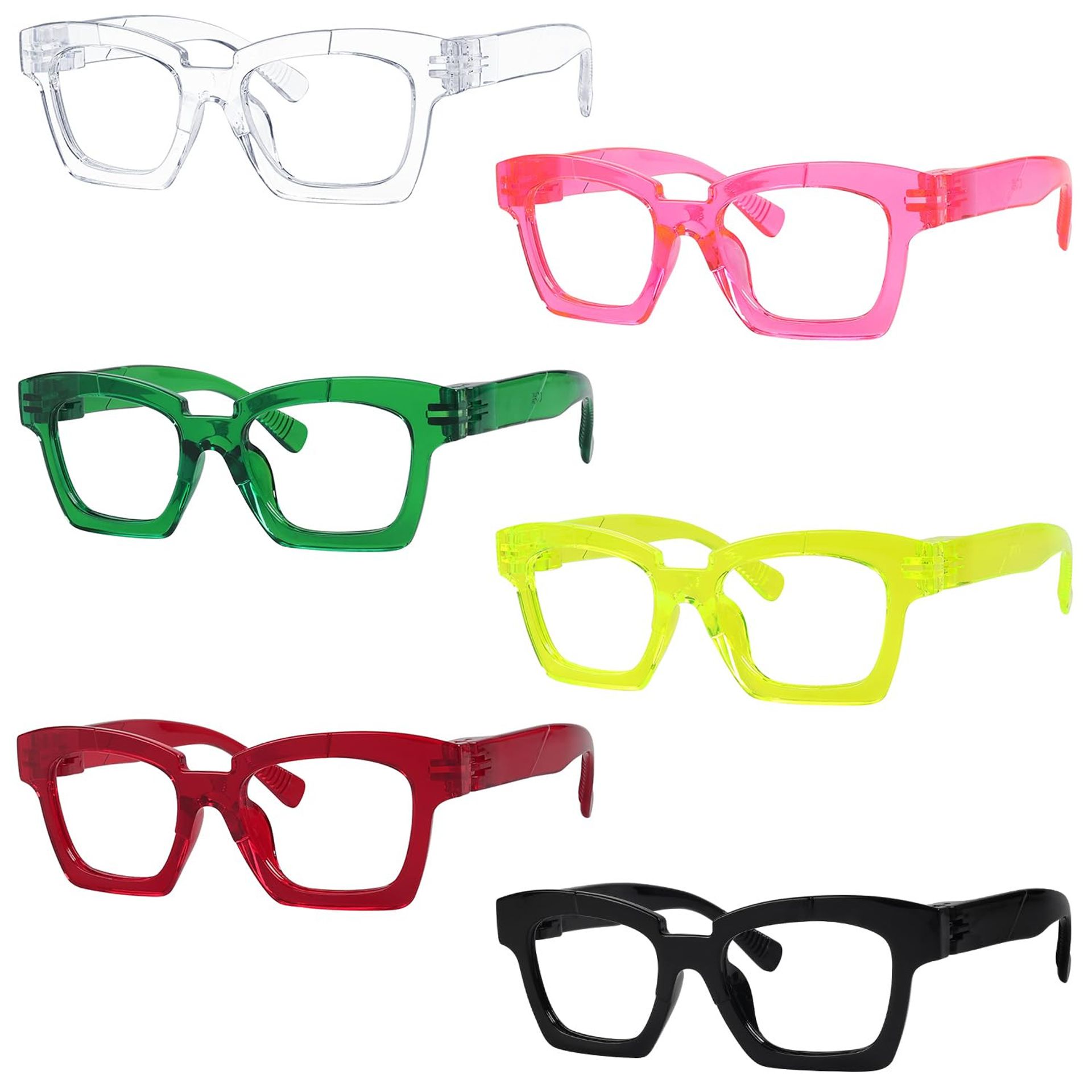 Reading Glasses Metalless Screwless Spring Hinges Durable & Comfortable for Women 6 Pack - Mix Colour +1.75