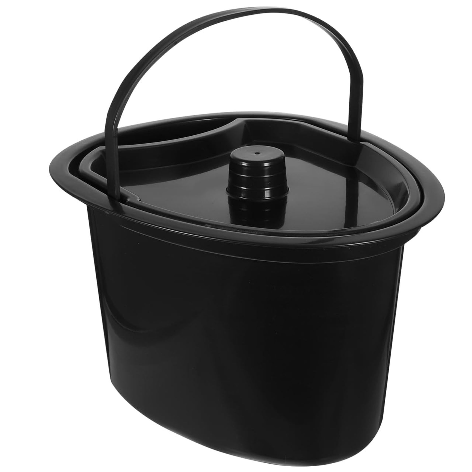 Chamber Pot with Lid Portable Potty Bucket 10.43Qt for Elderly, Children & Patients - Black 26X24CM