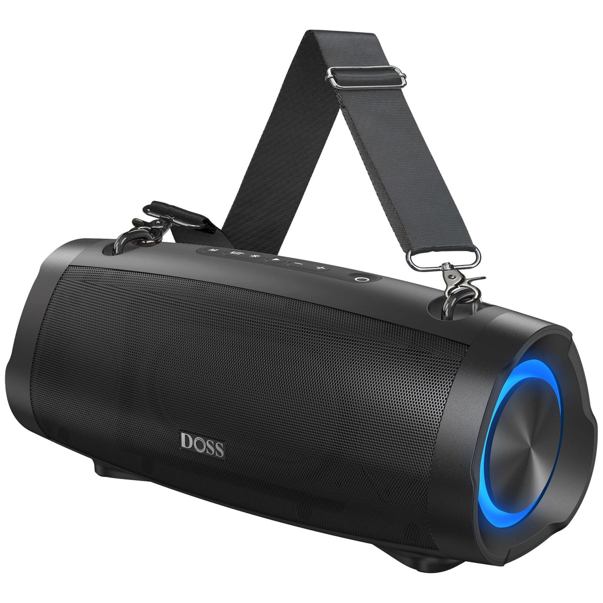 Wireless Bluetooth Speaker 70W Sound 24H Playtime Extra Bass IPX6 Waterproof Power Bank Beat-Sync Lights Portable Outdoor Design - Black Standard