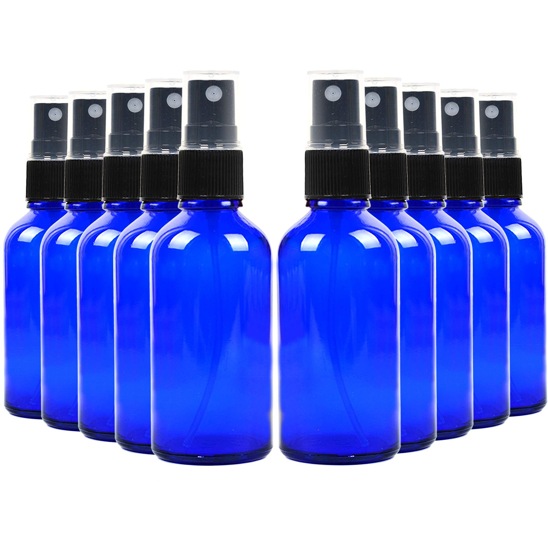 16 Pack Refillable Glass Spray Bottles 50ml Blue Containers for Essential Oils, Cleaning & Aromatherapy - Blue 50ml