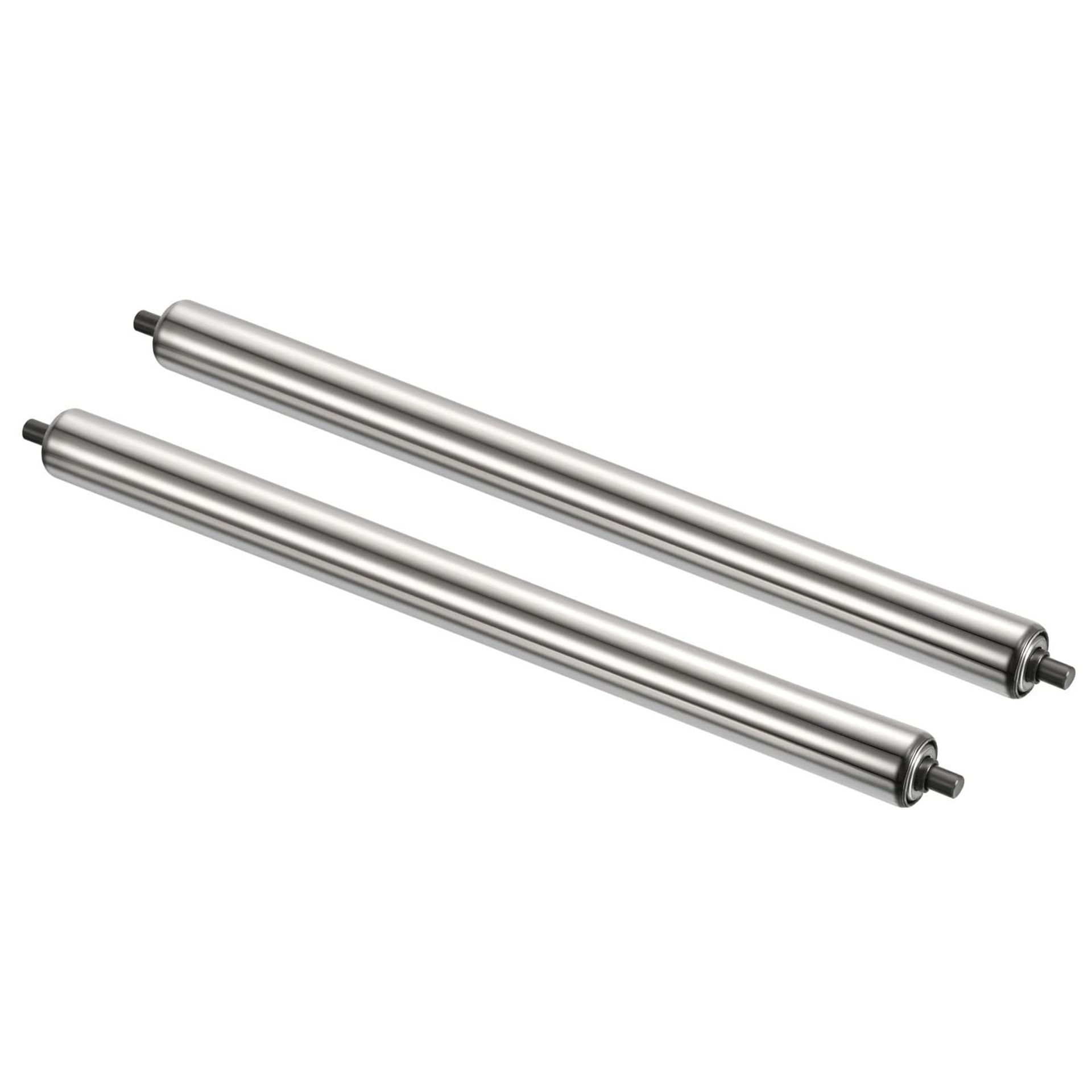Conveyor Roller Stainless Steel 1.5in Diameter 24in Length 2 Pack Gravity Transmission Replacement Part - Silver 1.5"x24"