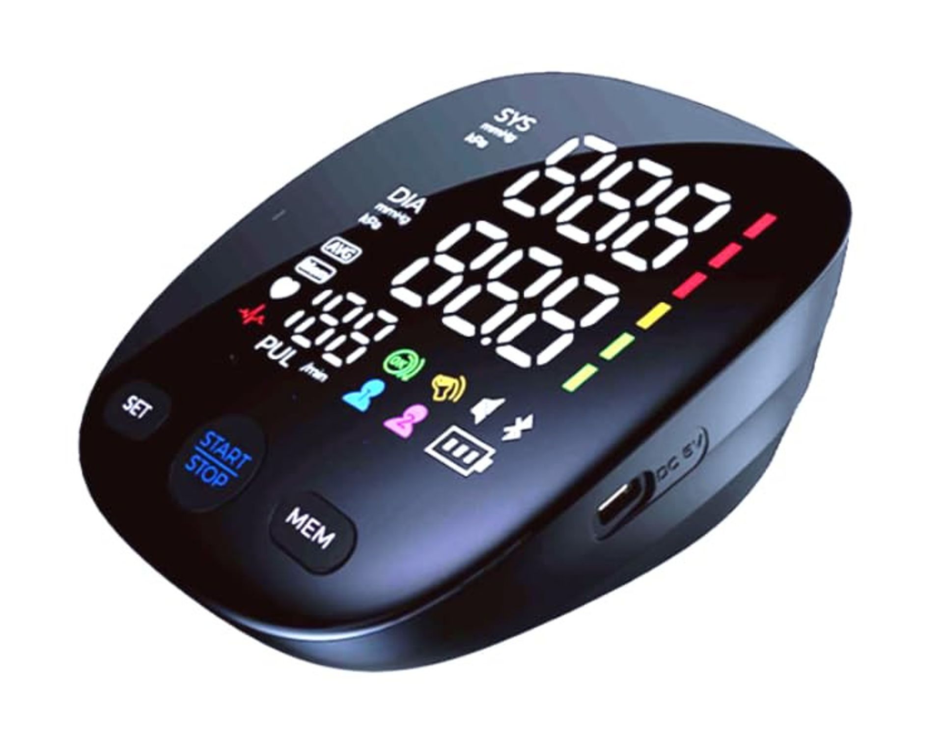 Automatic Upper Arm Blood Pressure Monitor LED Display CE Certified Dual User Memory - White FC-BP131