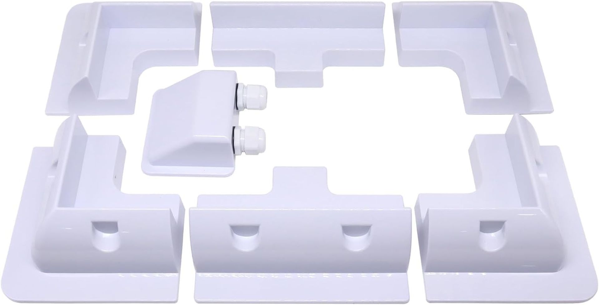 Solar Panel Mounting Brackets 7PCS ABS Kit for RV, Caravan, Boat Roof Installation - White 7PC