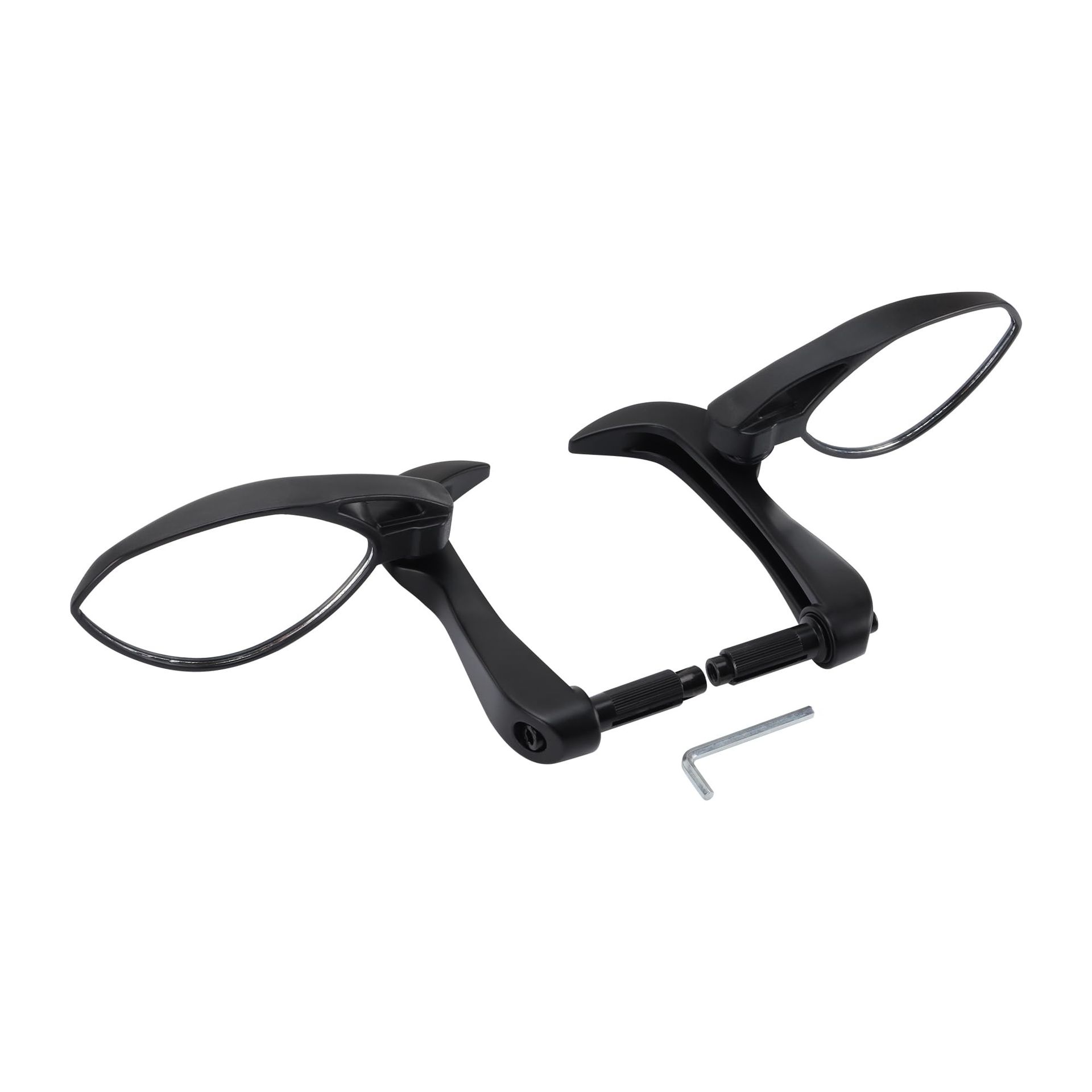 Aluminium Alloy 7/8" 22mm Handlebar Polygon End Rear View Mirrors for Motorcycle Scooter ATV UTV Buggy - Black 16x4.5cm