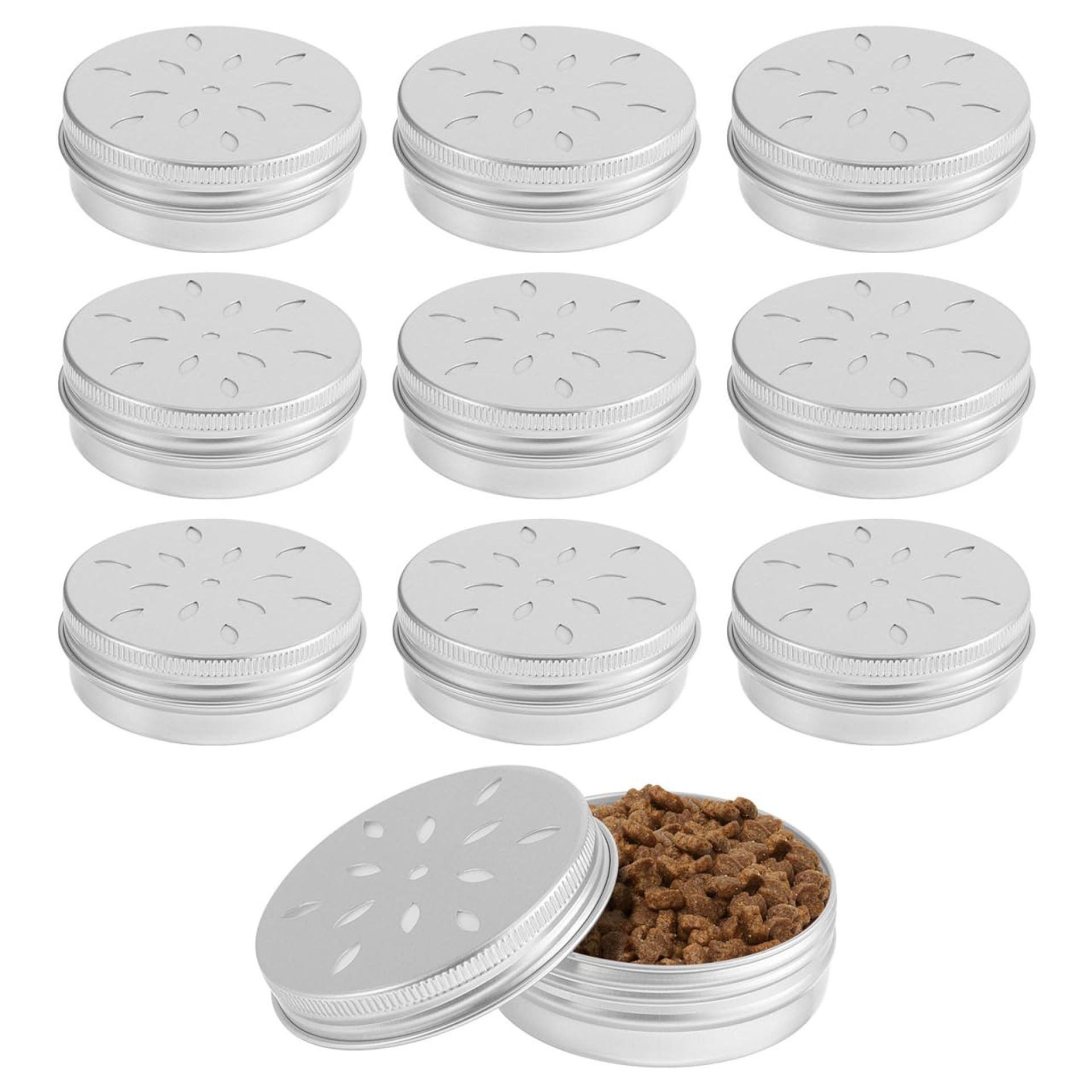 Dog Scent Training Box Aluminium Ventilated Lid Nose Work Aid for Dogs - Silver 6.8x6.8cm
