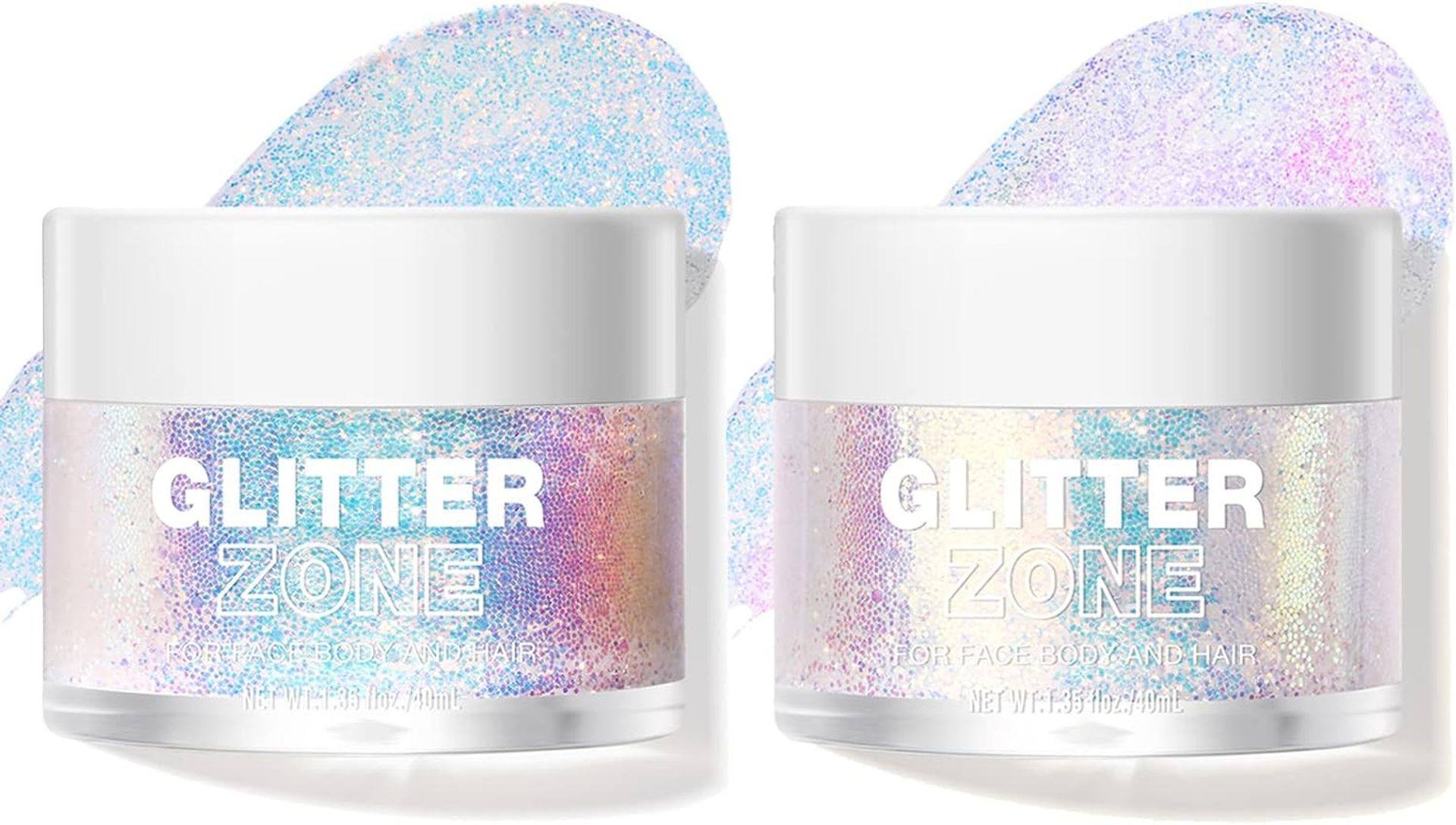 Holographic Body Glitter Gel - Vegan & Cruelty-Free, Colour Changing, Easy Application, 2 Pack