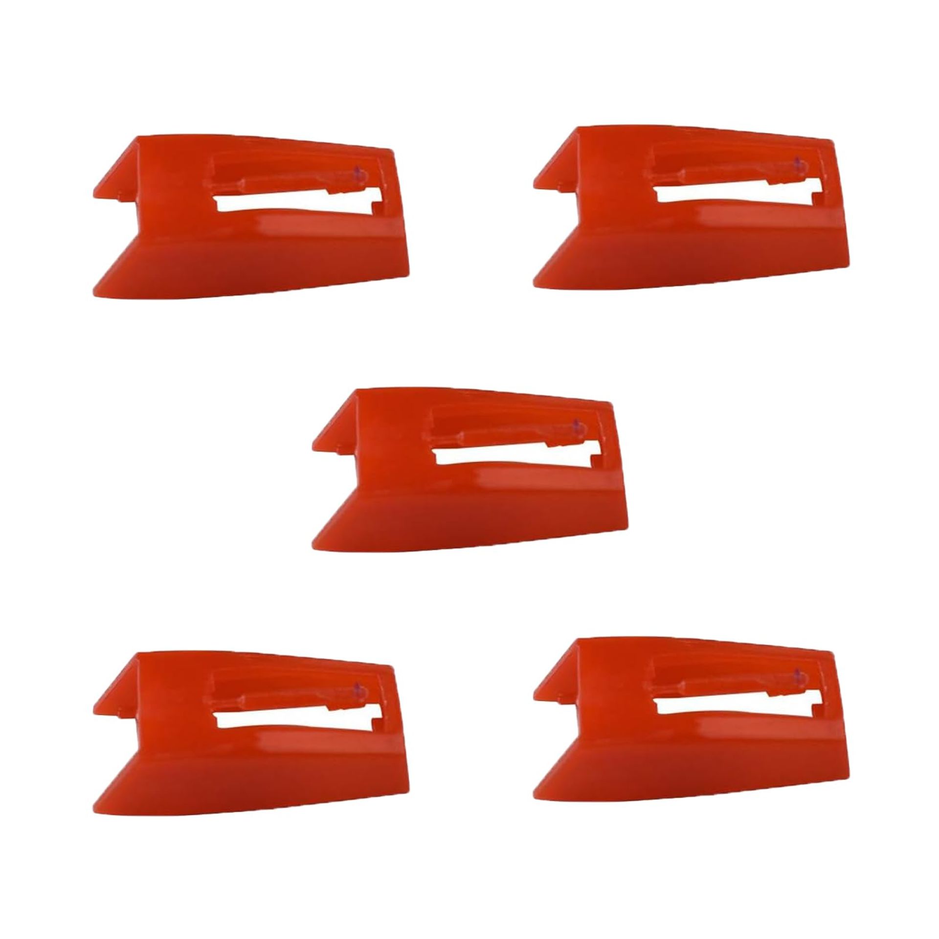 Universal Record Player Replacement Needles Compatible with Most Turntables Pack of 5 - Red ABS