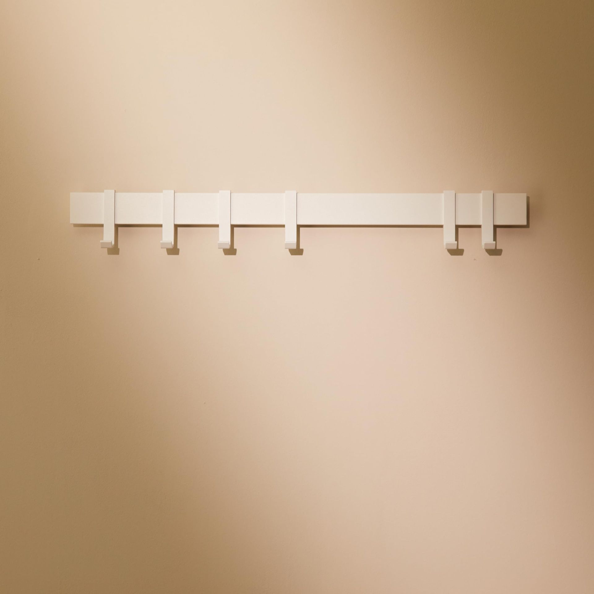 Wall Mounted Coat Rack with Slidable Hooks Metal Clothes Rail Modern Designfactory Hamburg - Matt White 58 cm - Student Essentials