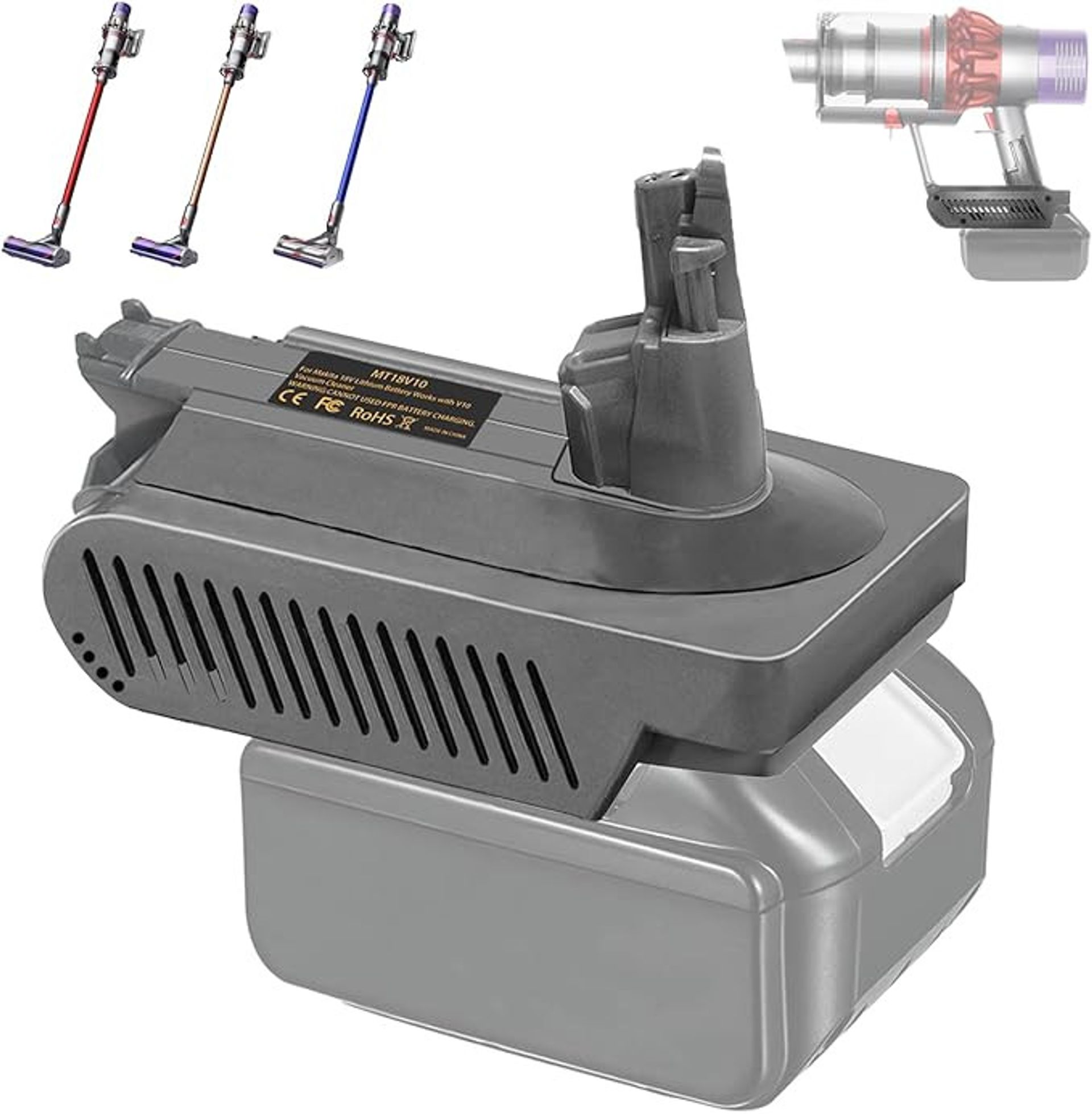 Adapter for Makita 18V Li-ion Battery to Dyson V10 Vacuum Cleaner - Converts Power Efficiently