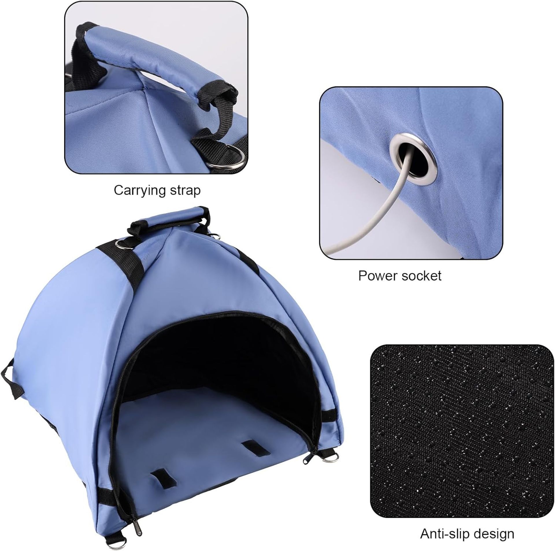 Laptop Tent Sun Shade Waterproof Fabric Hood for Outdoor Computer Work with Heat Reflective Anti-Glare Cover - Blue X10195