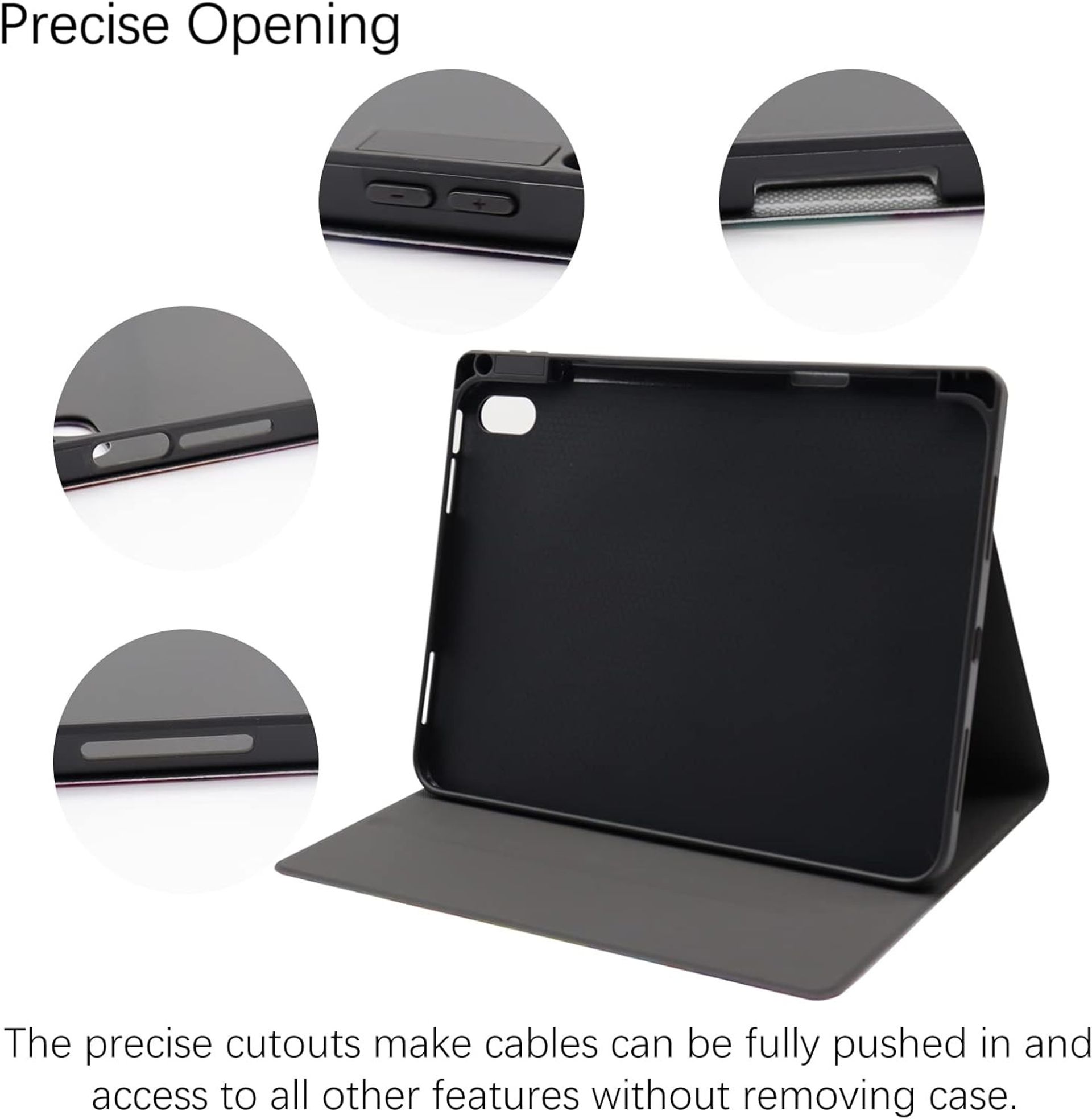 Folio Case for iPad Pro 13 Inch M4 (2024) Premium Leather Cover with Auto Sleep/Wake and Maximalism Floral Design - Leopard and Peonies iPad Pro (13 Inch) M4