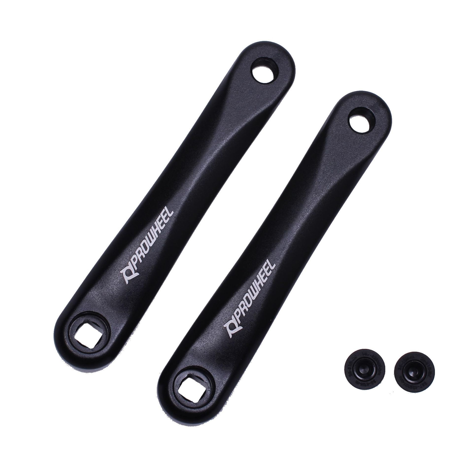 eBike Crank Arm Set Lightweight Forged Alloy 6061 Replacement for Electric Bicycle - Black 160mm