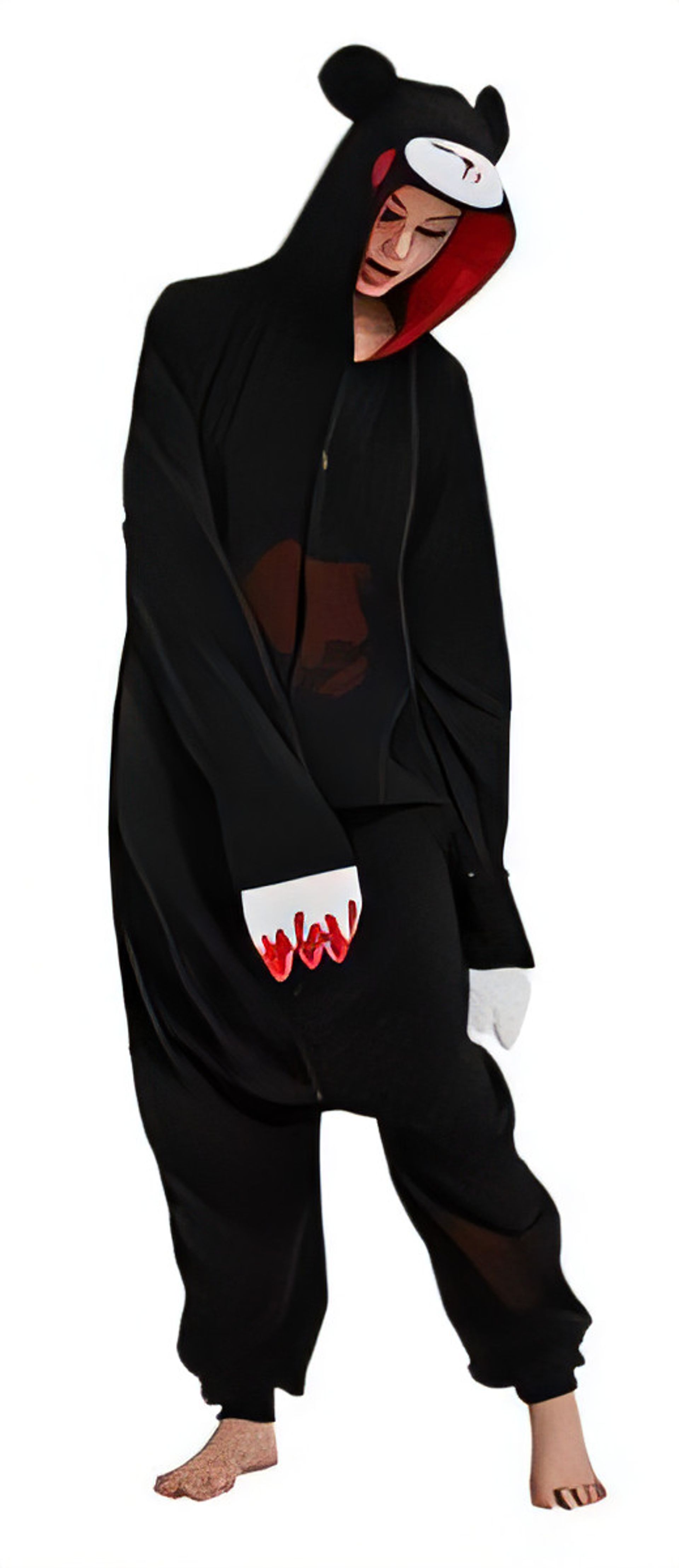 Unisex Animal Onesie Adult Pyjamas Costume for Men, Women & Teens - Size S Black Bear