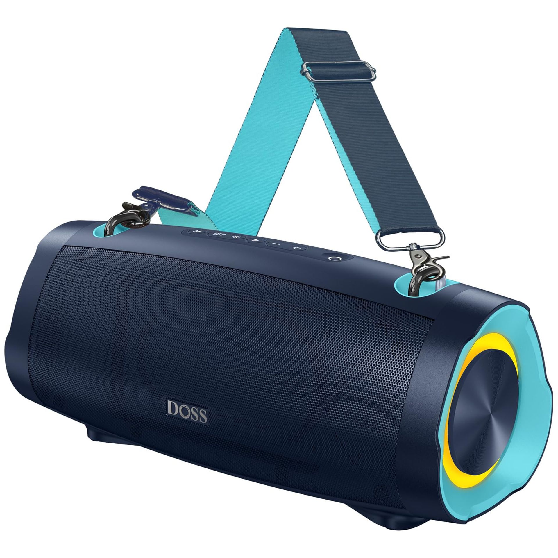 Bluetooth Speaker 140W Peak Power 24H Playtime Extra Bass Beat-Sync Lights IPX6 Waterproof - Blue Extreme Boom Pro D100