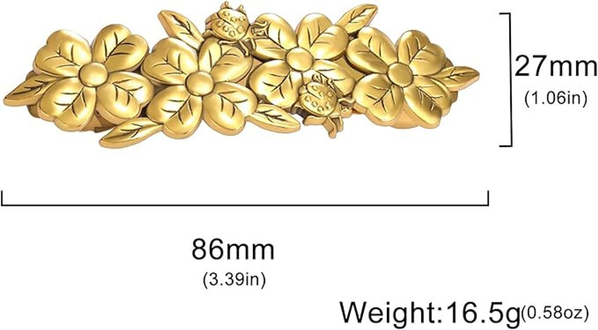 Elegant Four-Leaf Clover Ladybird Hair Clips - Handcrafted Metal Barrettes for Weddings & Special Occasions