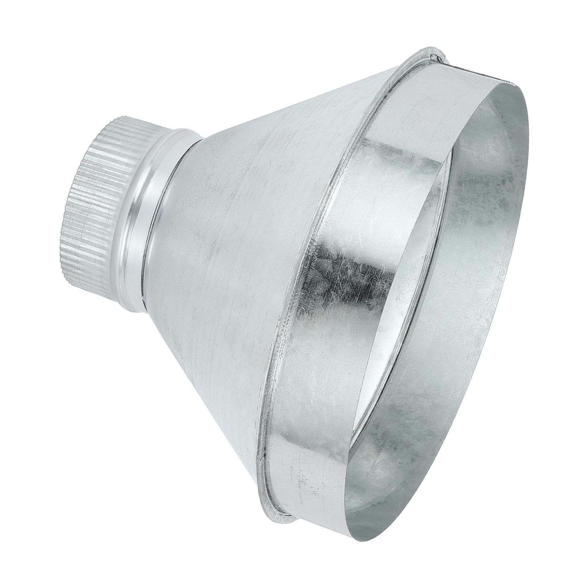 Round Air Duct Reducer Adapter Galvanised Steel Ventilation Pipe Fitting - Silver Tone 10 Inch to 4 Inch