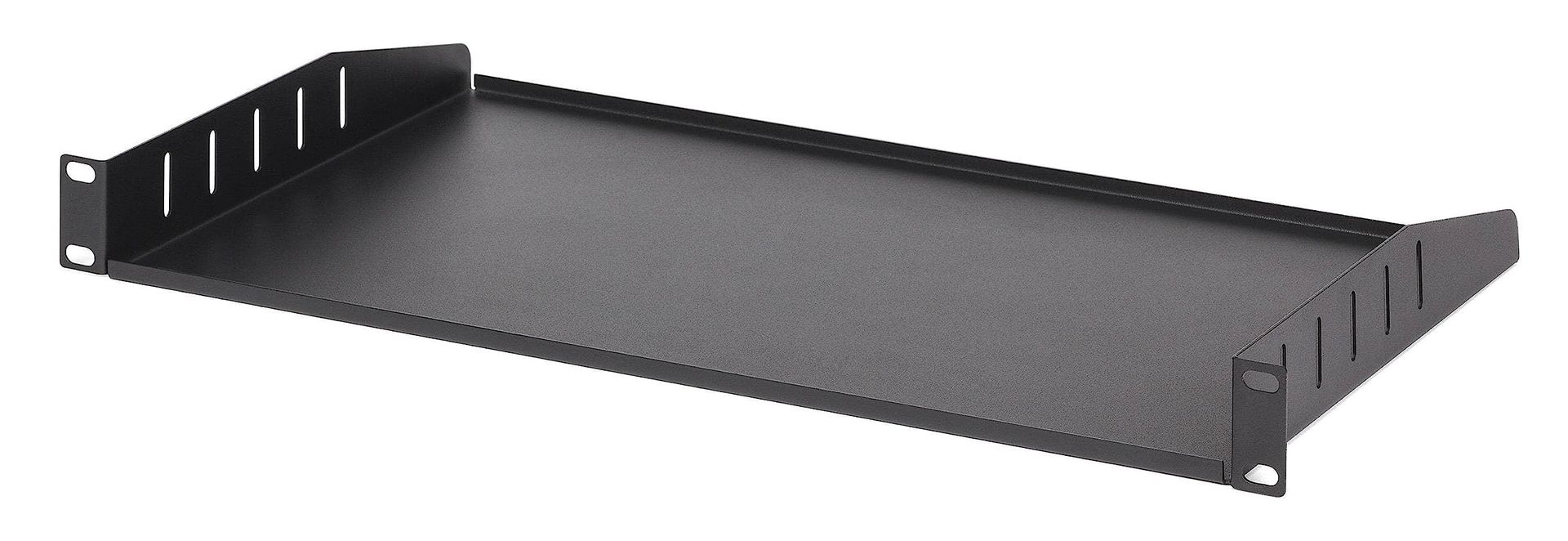 19-Inch Universal Rack Shelf for Studio Equipment Cold Rolled Steel 1U - Black SRKS1U - Student Essentials